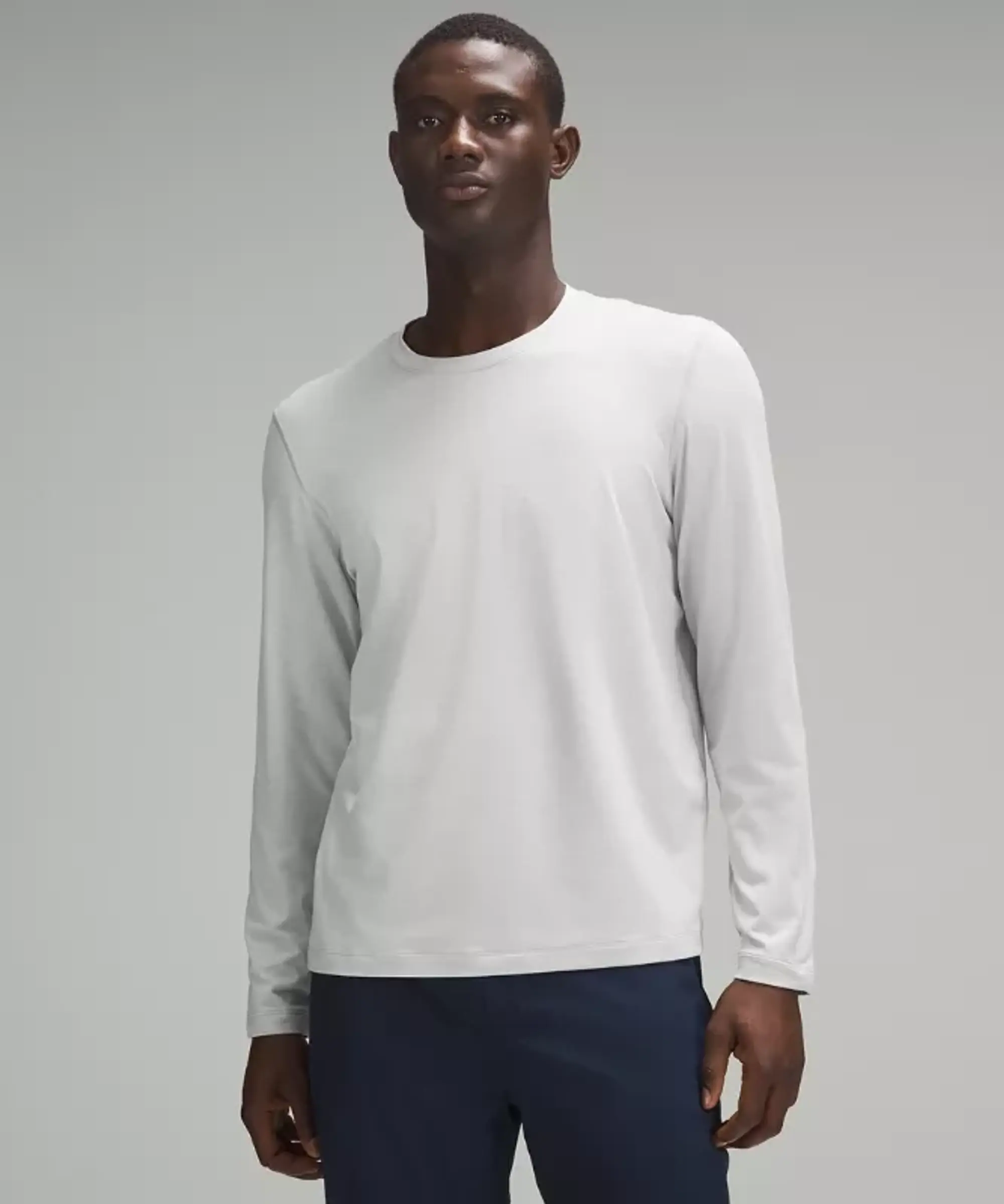 lululemon IE lululemon – Men's Soft Jersey Long-Sleeve Shirt – Color Silver/Grey – Size 2XL