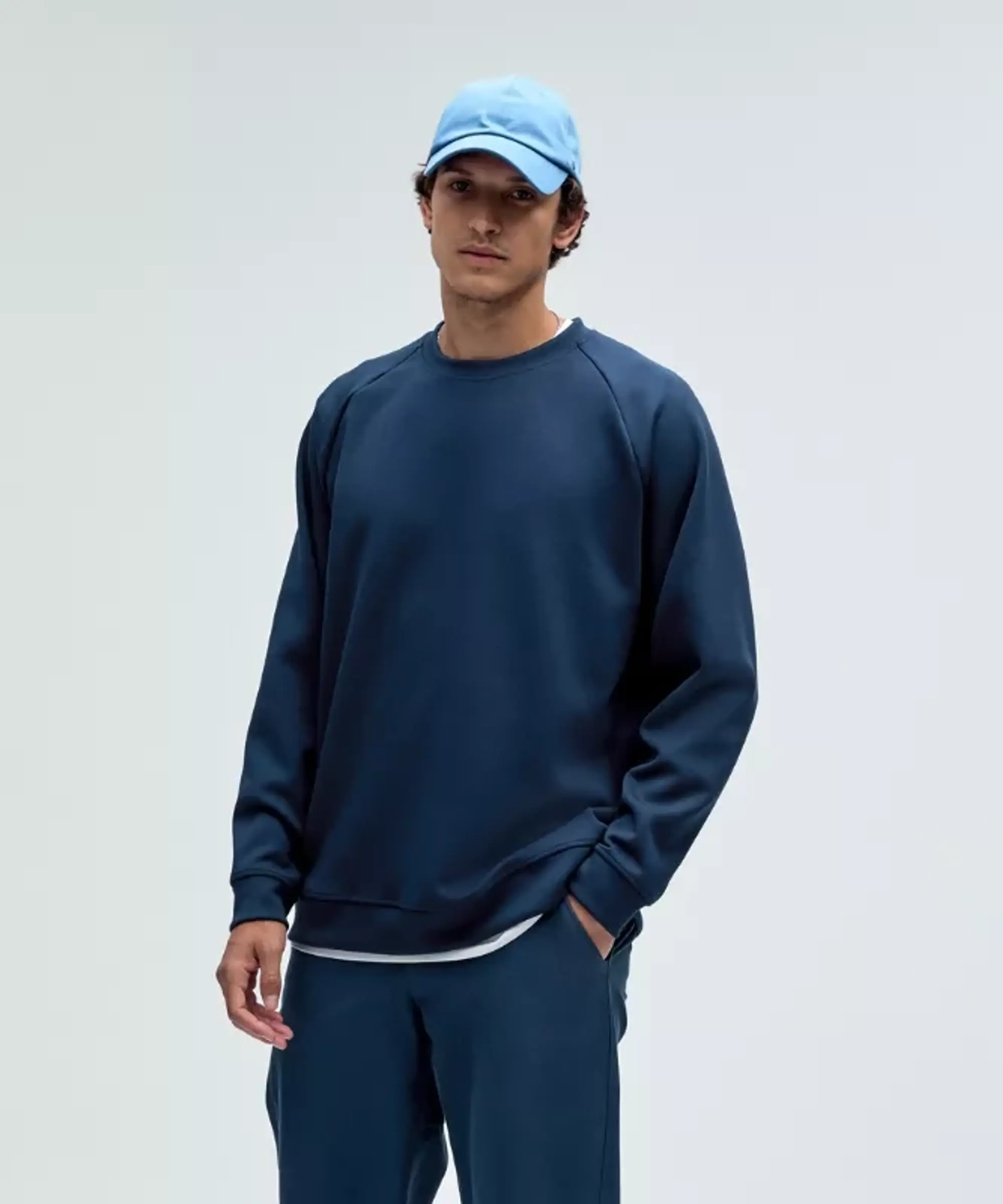 lululemon IE lululemon – Men's Smooth Spacer Classic-Fit Crew Sweatshirt – Color Blue – Size 2XL