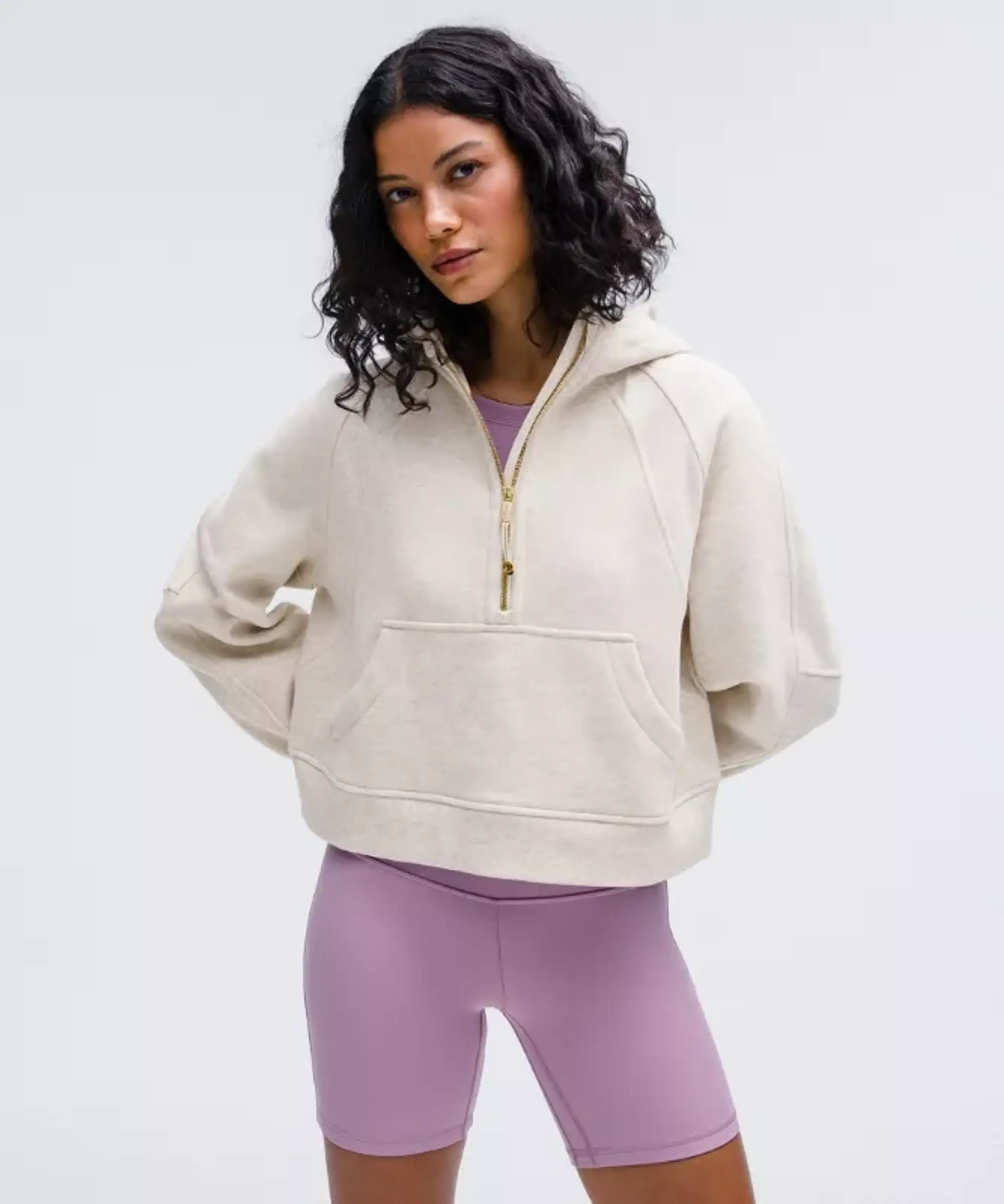 lululemon IE lululemon – Women's Scuba Oversized Half-Zip Hoodie – Color Gold/White – Size XS/S