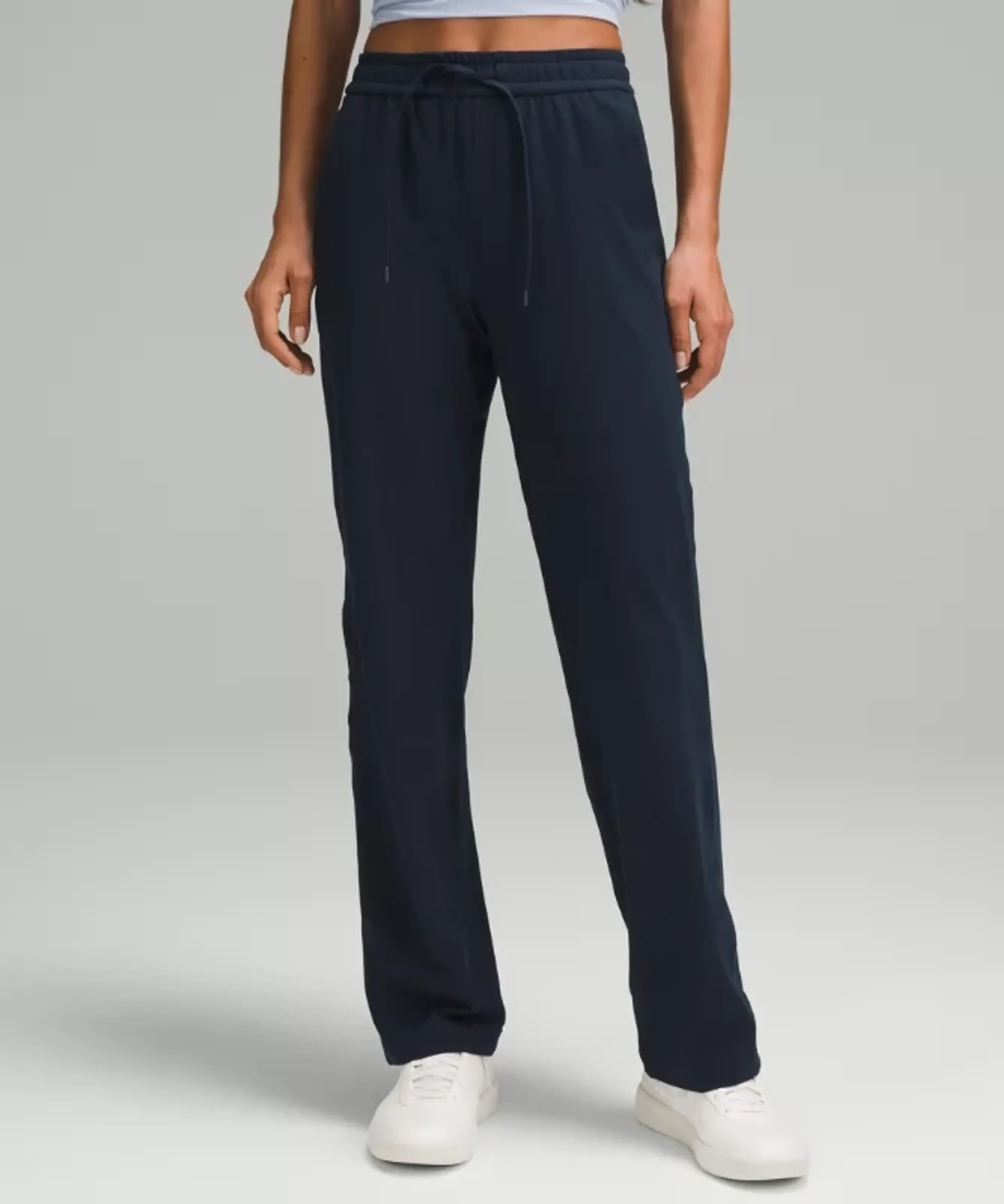 lululemon IE lululemon – Women's Soft Jersey Straight-Leg Mid-Rise Pants Regular – Color Blue – Size 14