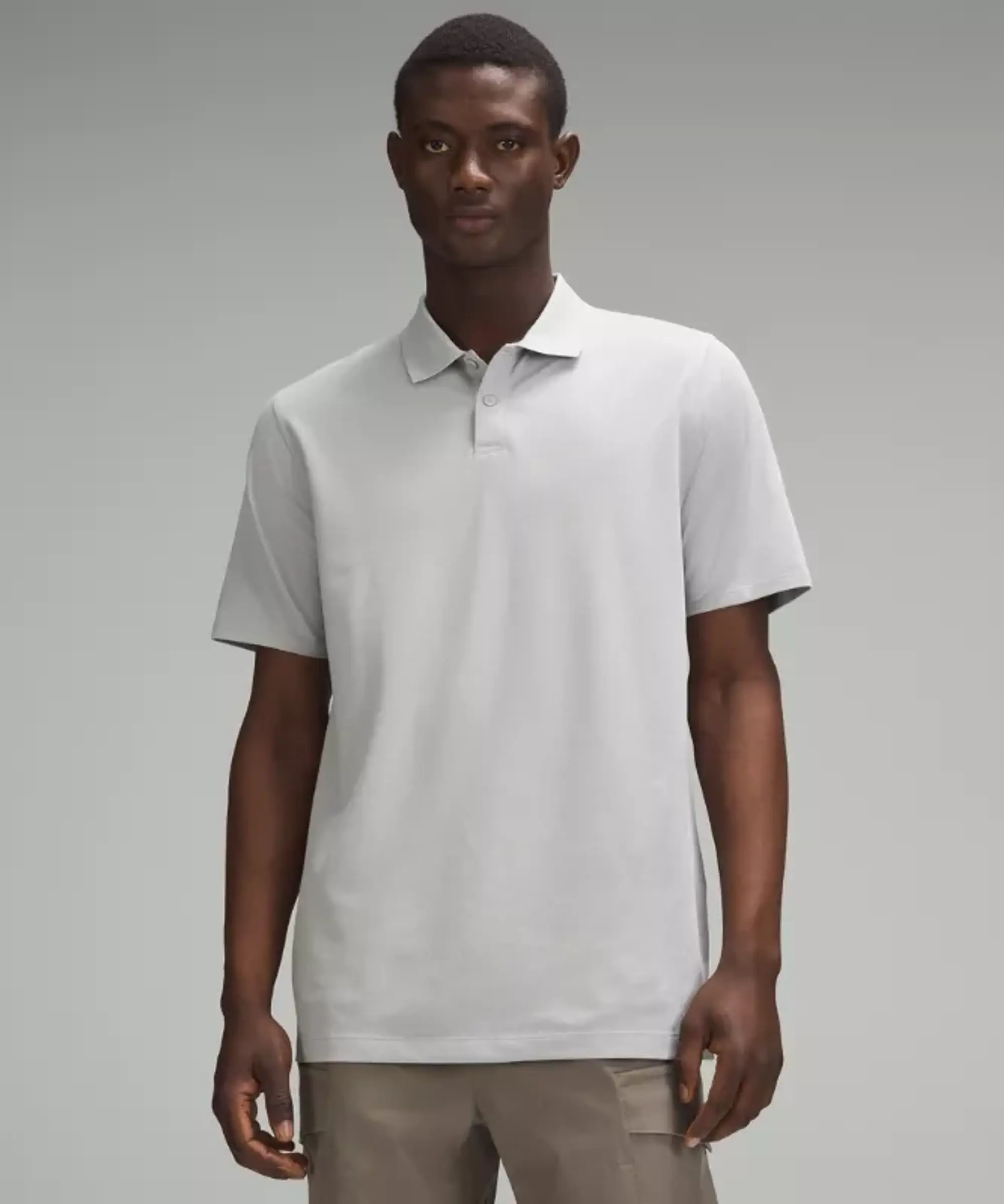 lululemon IE lululemon – Men's Pique Classic-Fit Short-Sleeve Polo Shirt – Color Silver/Grey – Size S