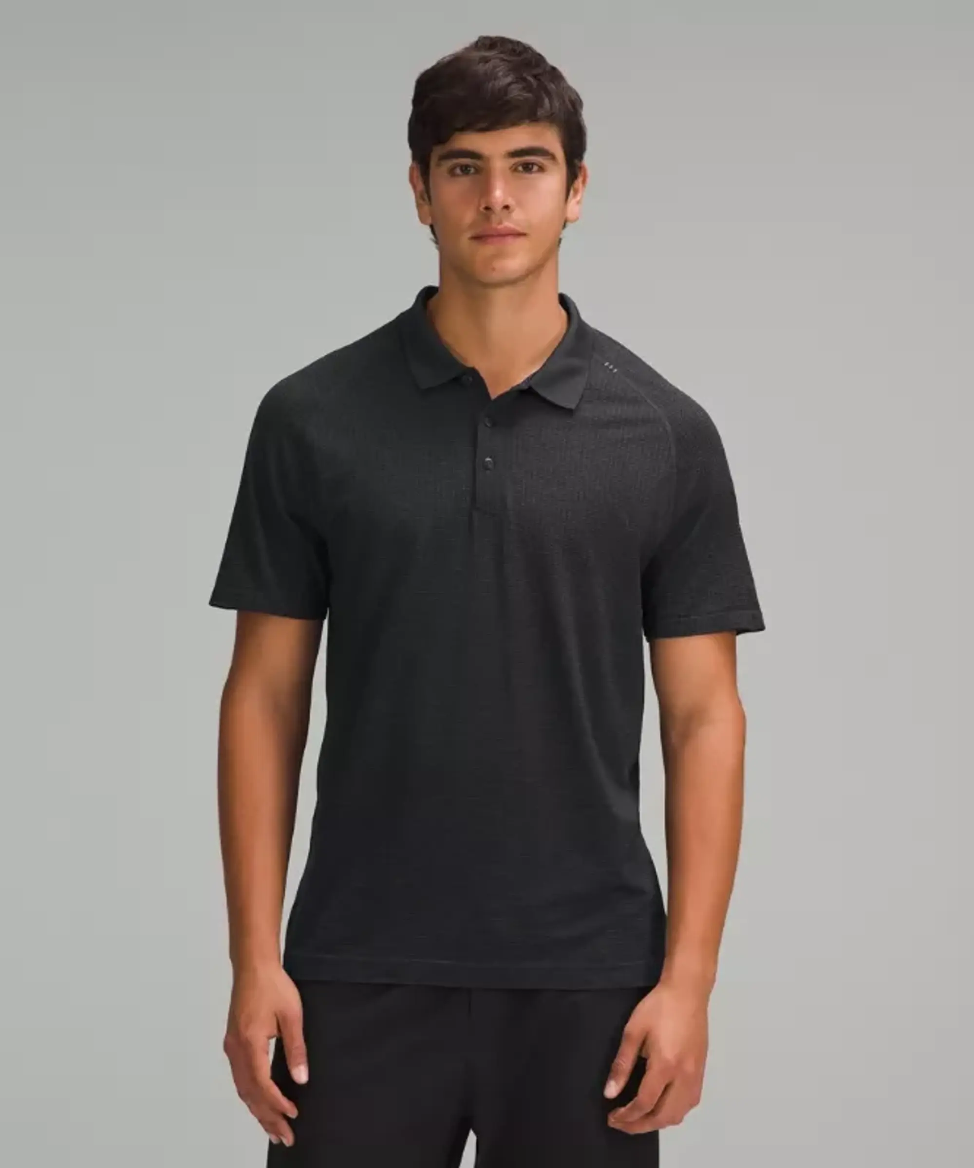 lululemon IE lululemon – Men's Metal Vent Tech Polo Shirt – Color Grey/Black – Size 2XL
