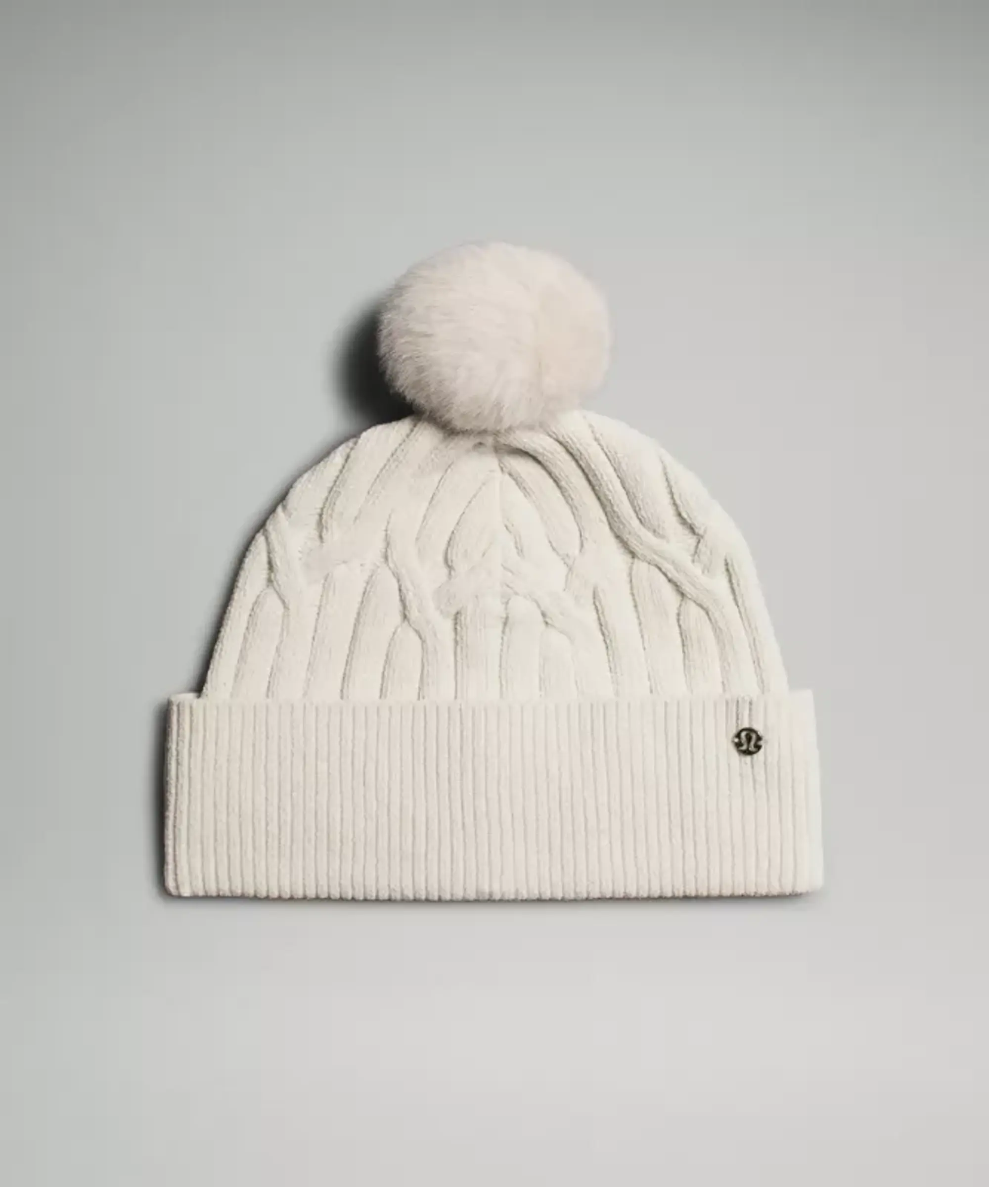 lululemon IE lululemon – Cable-Knit Pom-Pom Beanie Hat – Color White