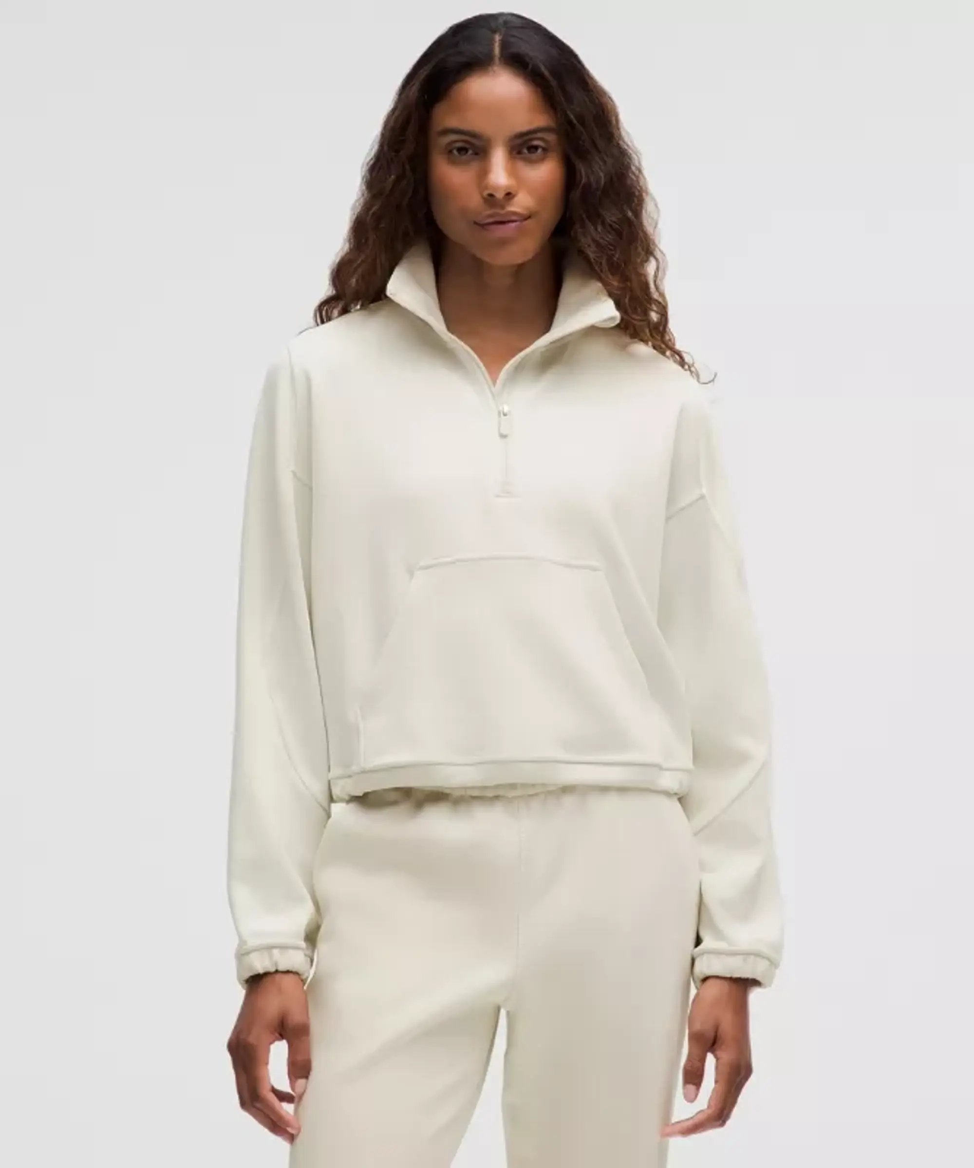 lululemon IE lululemon – Women's Brushed Softstreme Half Zip Sweatshirt – Color White – Size 8