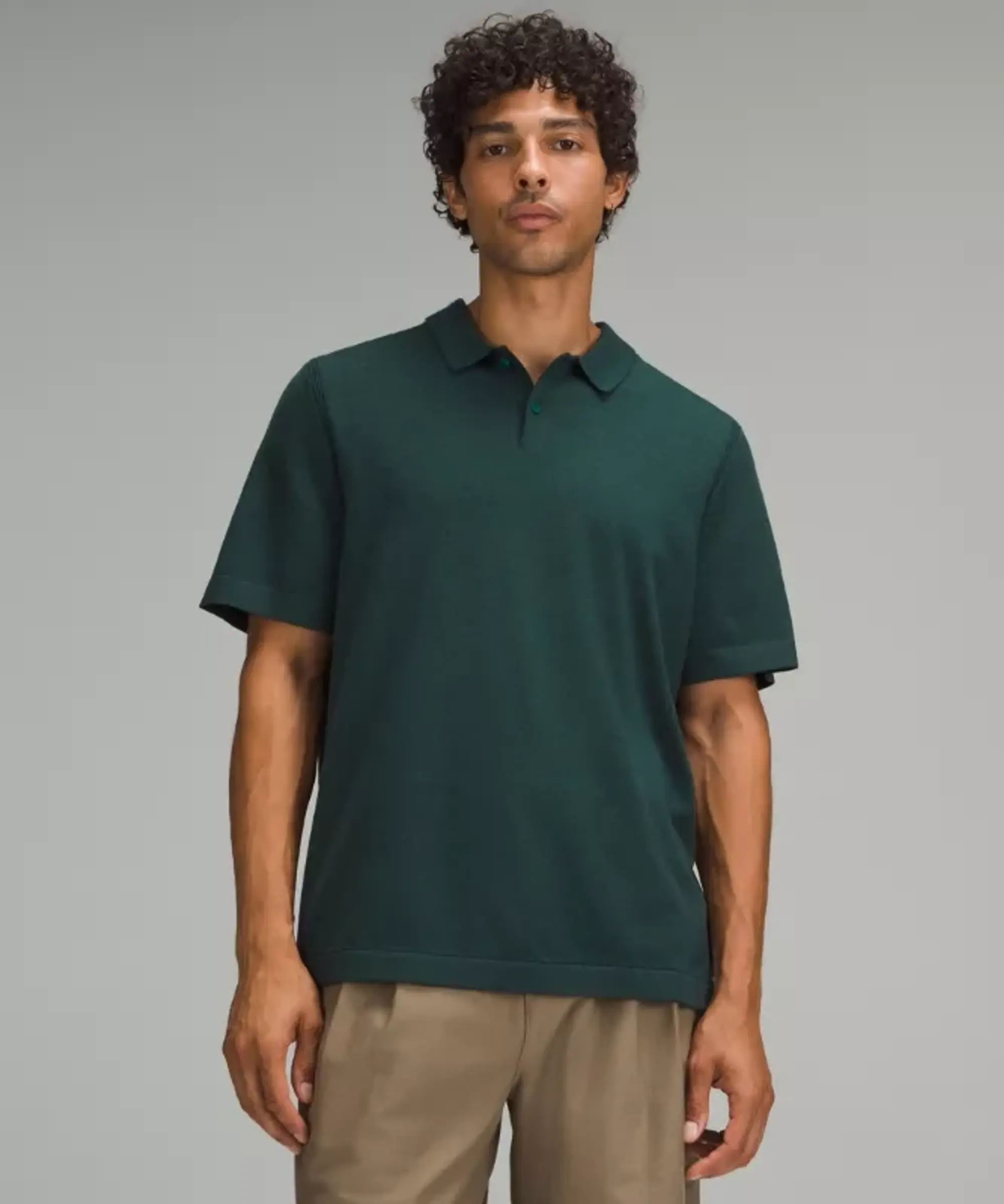 lululemon IE lululemon – Men's New Venture Short-Sleeve Knit Polo Shirt – Color Green – Size XL