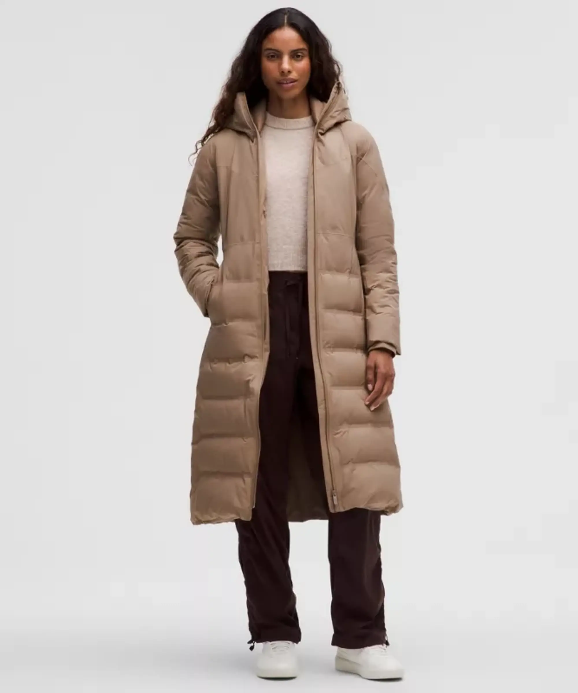 lululemon IE lululemon – Women's StretchSeal Sleet Street 600-Down-Fill Long Jacket – Color Brown – Size 14