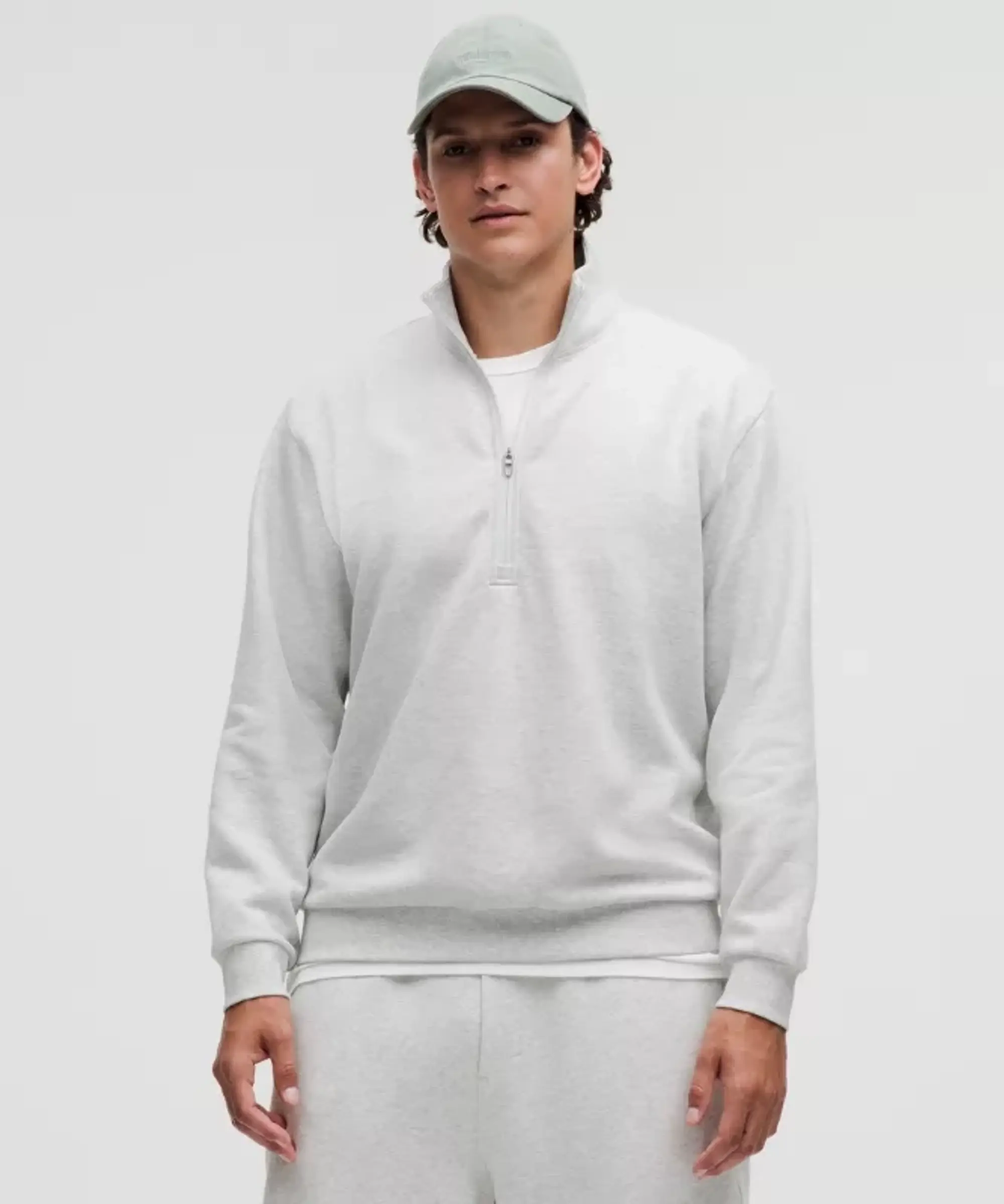 lululemon IE lululemon – Men's Steady State Half Zip Sweatshirt – Color Light Grey/Grey – Size XL