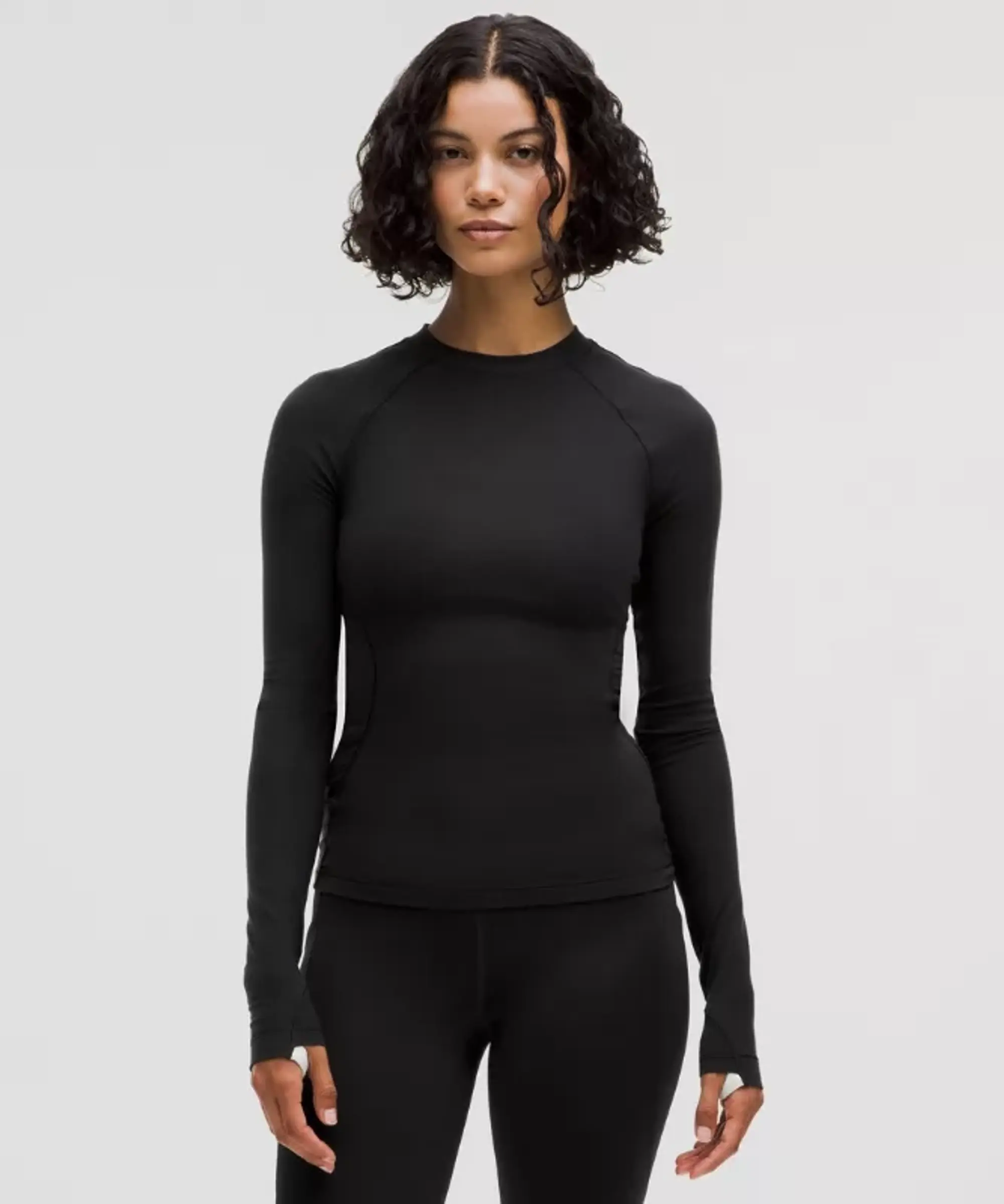 lululemon IE lululemon – Women's Long-Sleeve Crewneck Base Layer – Color Black/Grey – Size 14