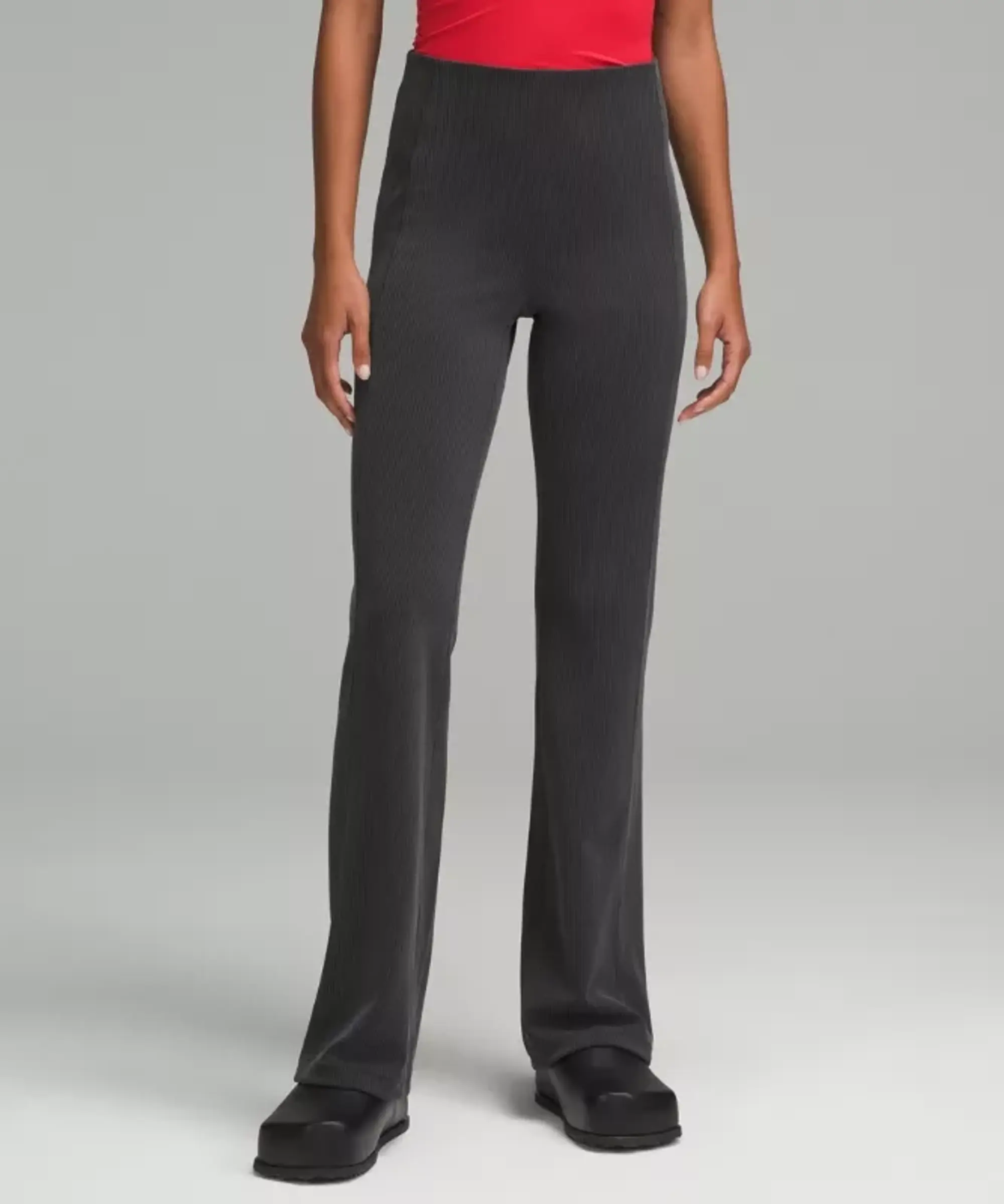 lululemon IE lululemon – Women's Ribbed Softstreme Flared Pants Regular – Color Black – Size 6