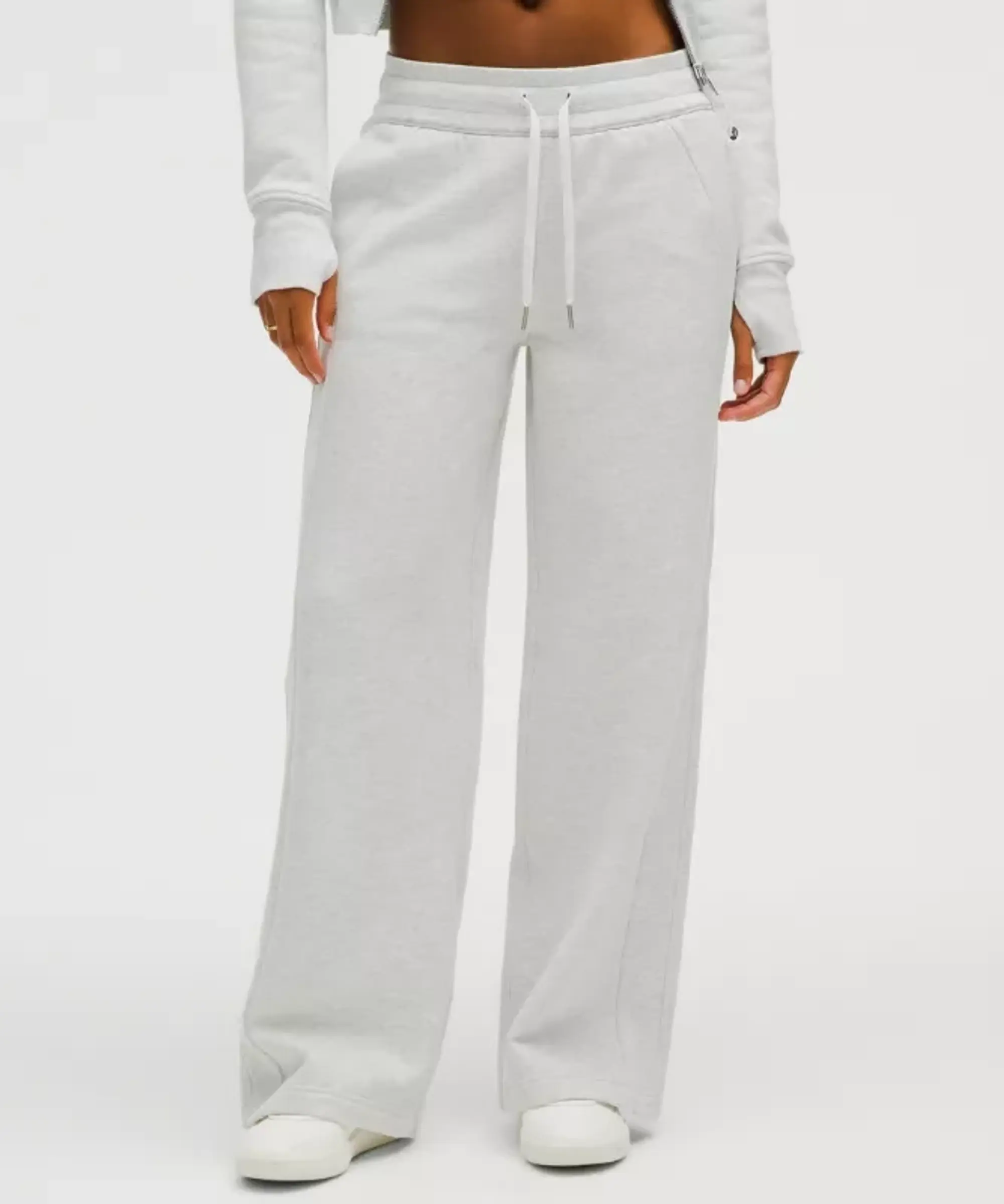 lululemon IE lululemon – Women's Scuba Mid-Rise Wide-Leg Pants Short – Color Light Grey/Grey – Size 3XS