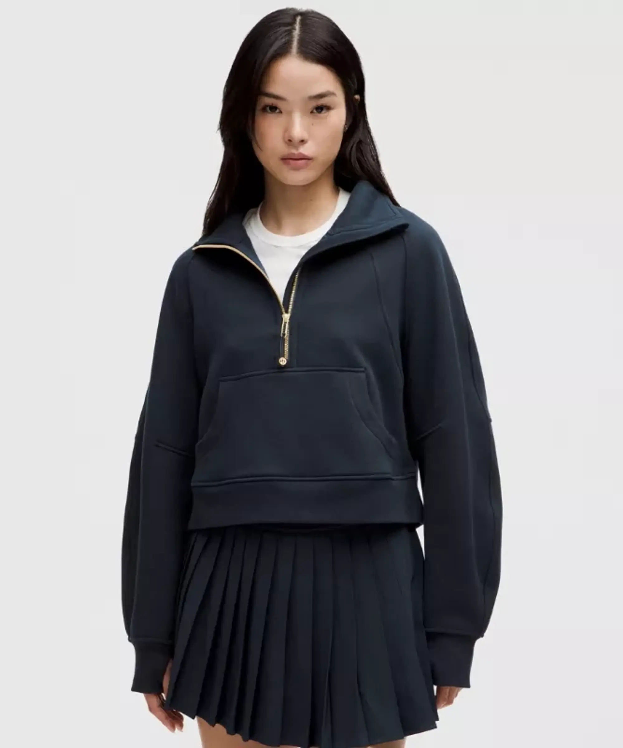 lululemon IE lululemon – Women's Scuba Oversized Funnel-Neck Half Zip Sweatshirt – Color Gold/Blue – Size XL/2XL