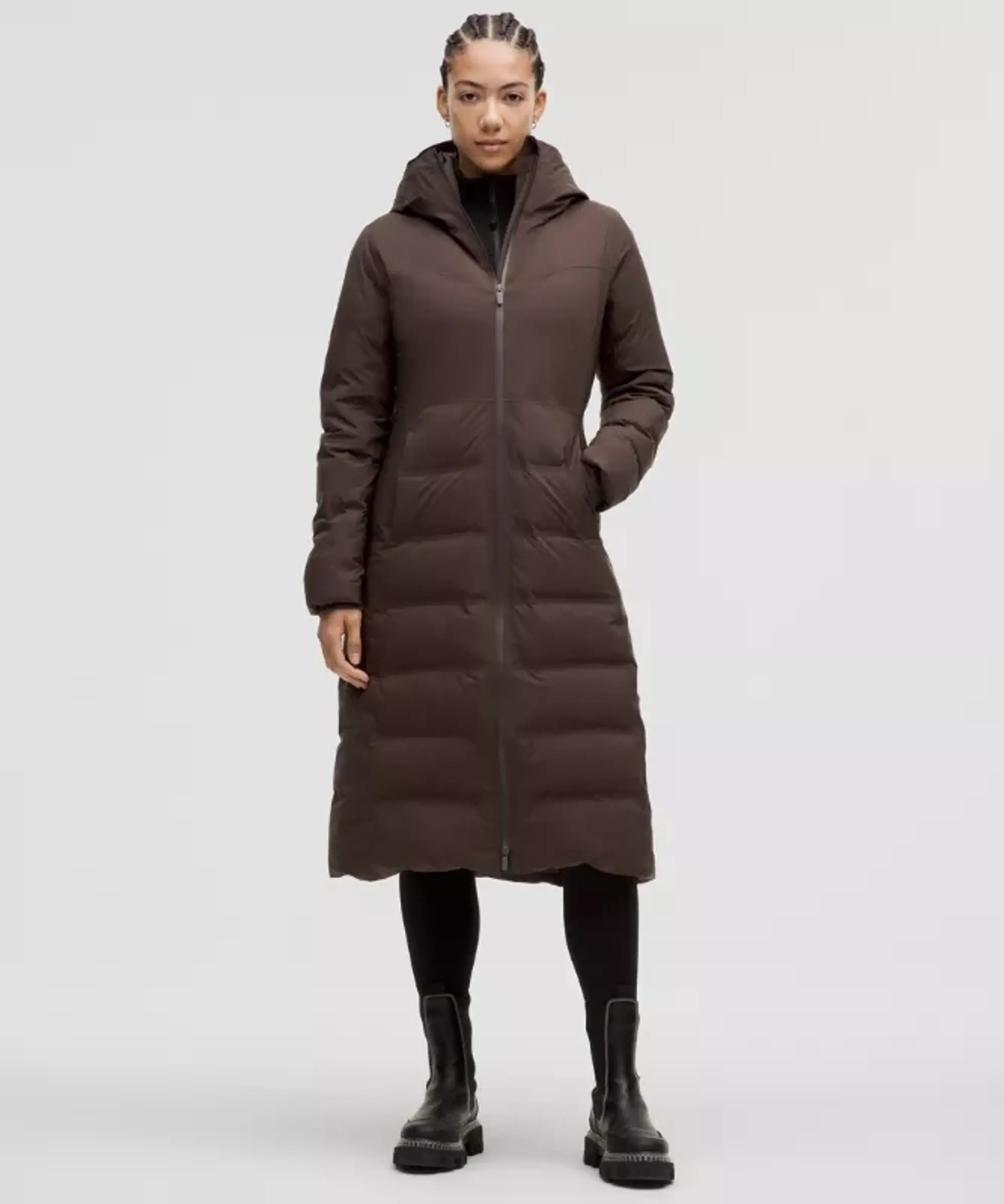 lululemon IE lululemon – Women's StretchSeal Sleet Street 600-Down-Fill Long Jacket – Color Brown – Size 6