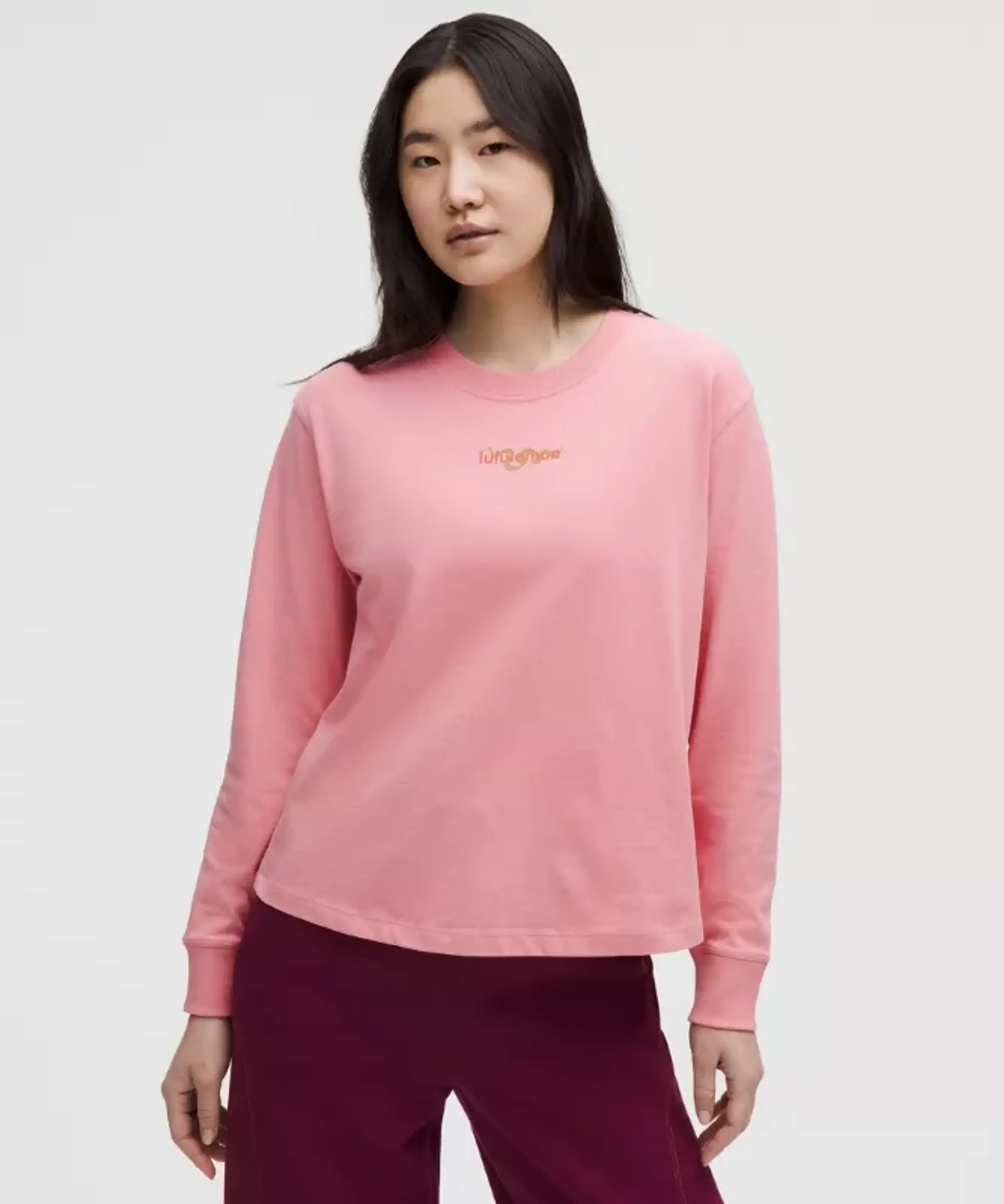 lululemon IE lululemon – Women's Lunar New Year Relaxed-Fit Jersey Long-Sleeve Shirt – Color Pink – Size 8