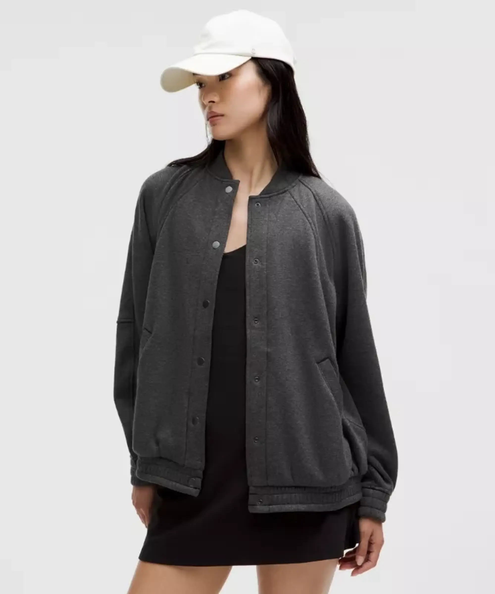 lululemon IE lululemon – Women's Scuba Oversized Varsity Jacket Plush – Color Black – Size XS/S