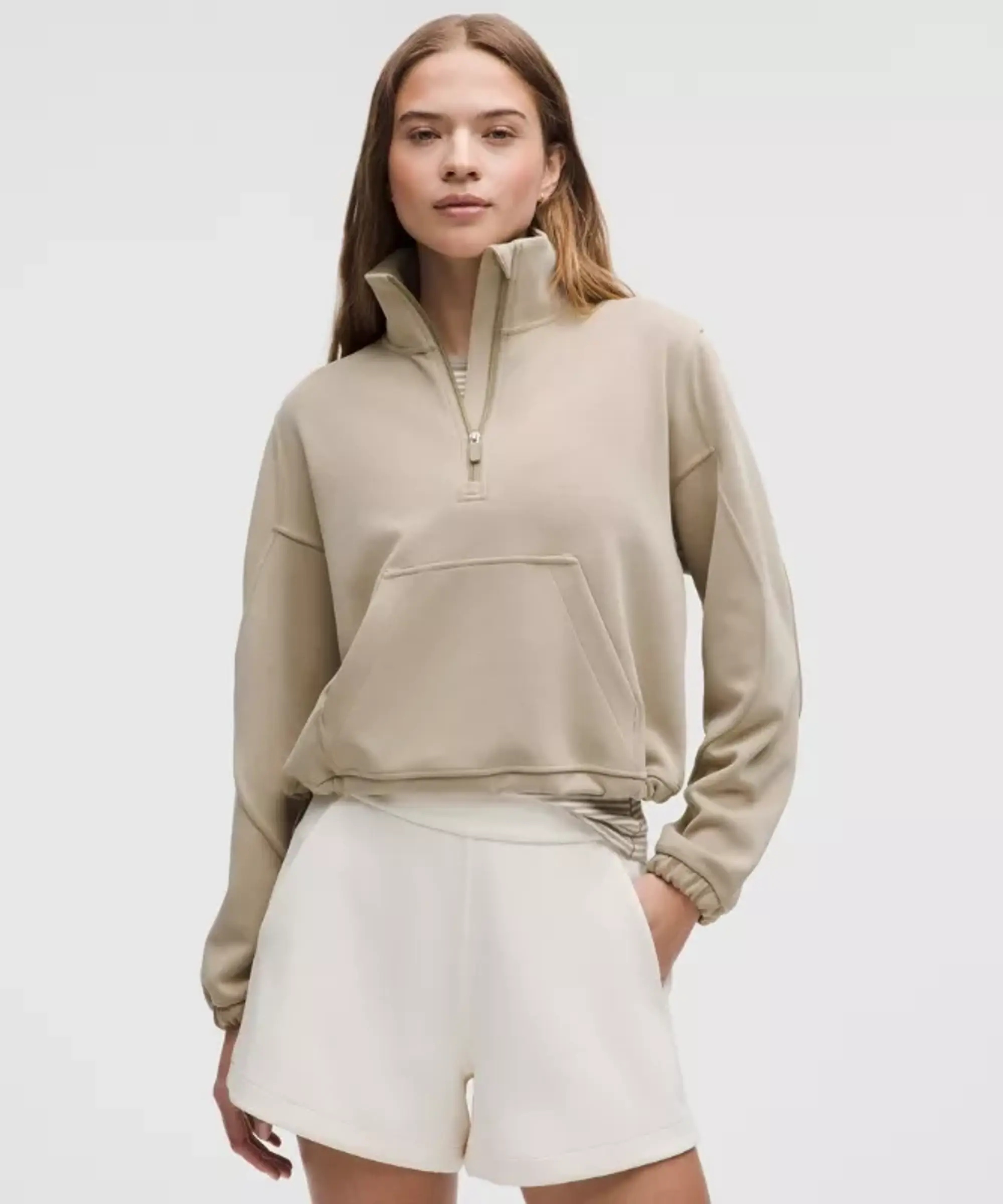 lululemon IE lululemon – Women's Brushed Softstreme Half Zip Sweatshirt – Color Brown – Size 8
