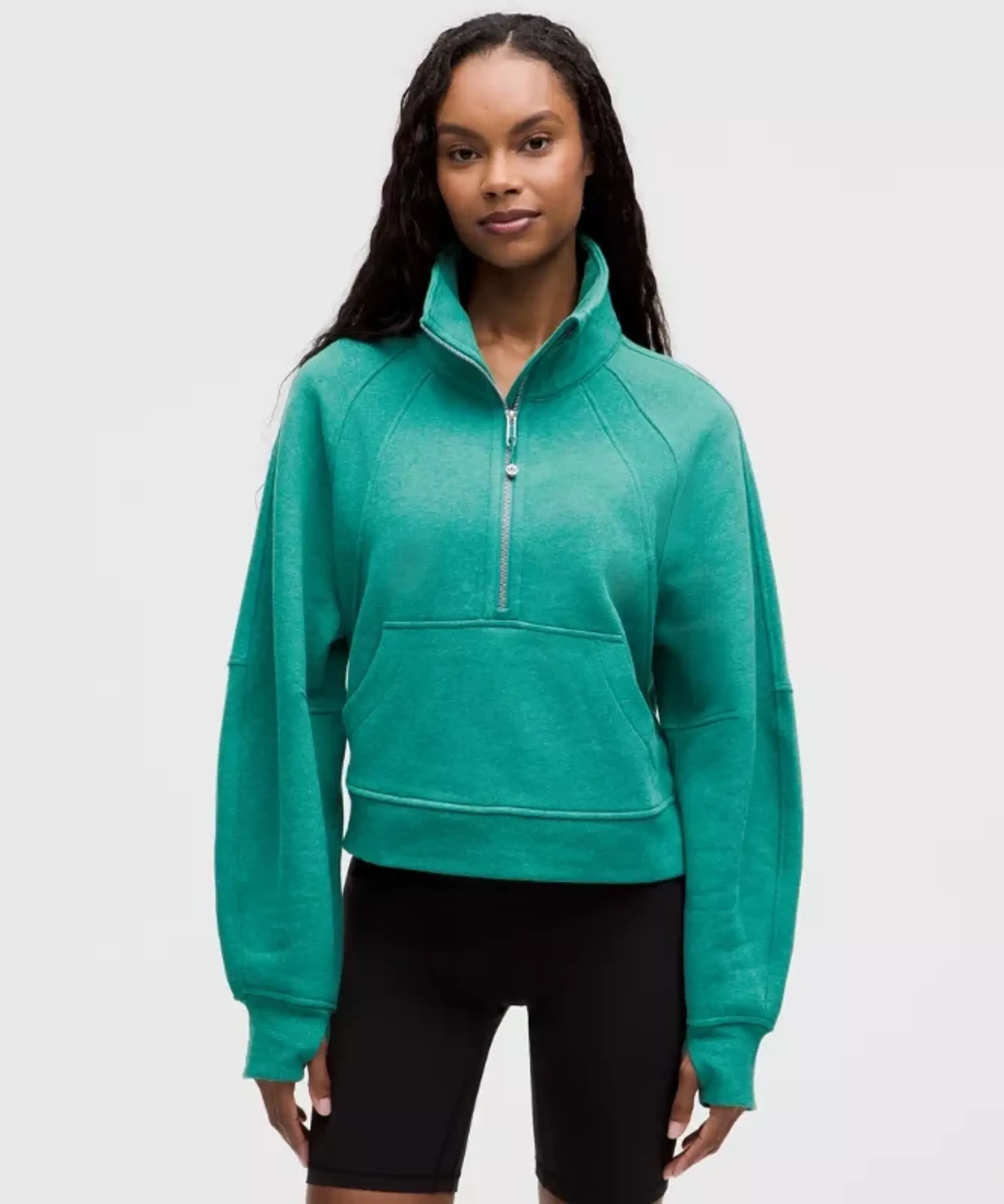 lululemon IE lululemon – Women's Scuba Oversized Funnel-Neck Half Zip Sweatshirt – Color Green – Size XS/S