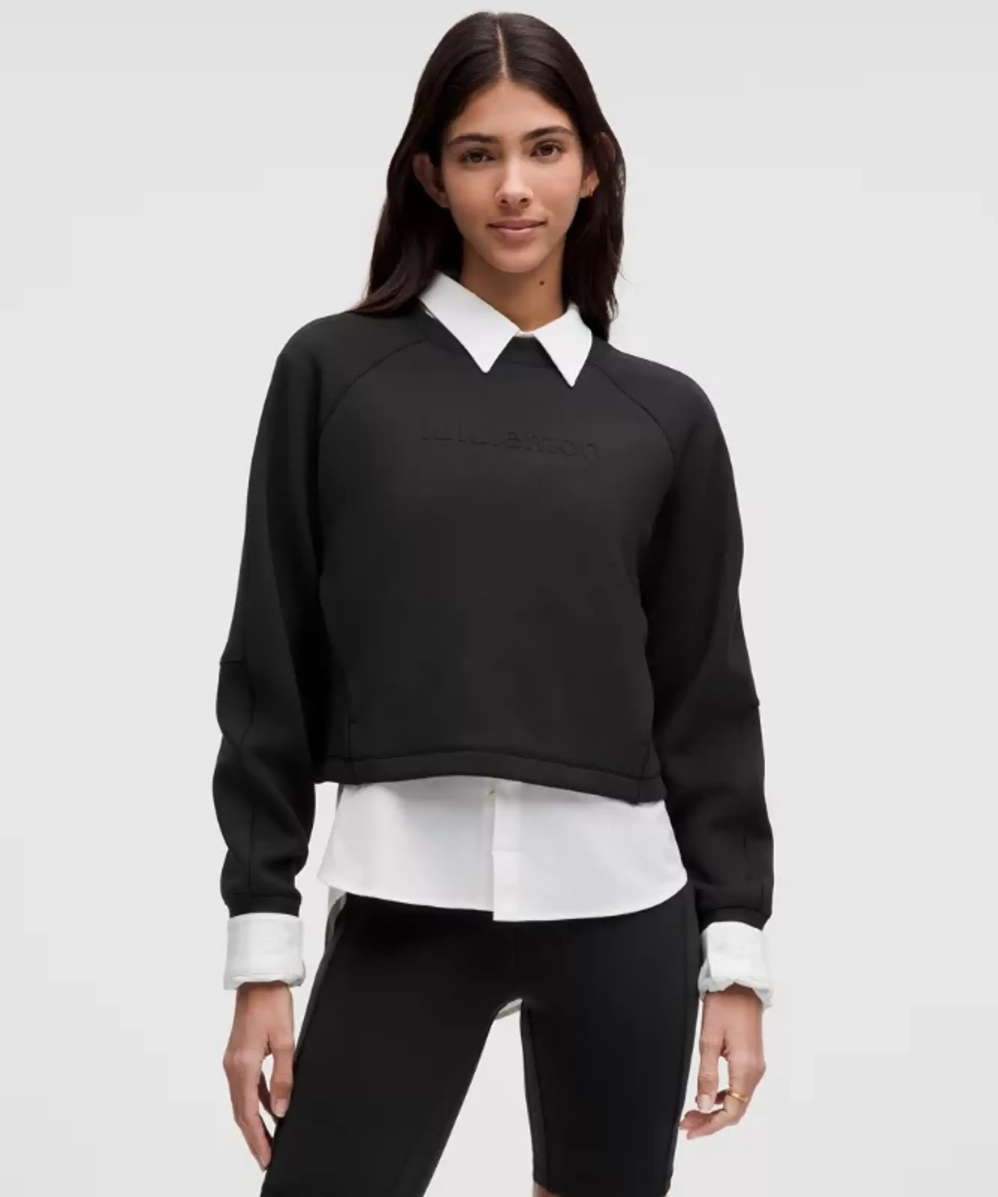 lululemon IE lululemon – Women's Smooth Spacer Cropped Pullover Sweater Graphic – Color Black – Size 8