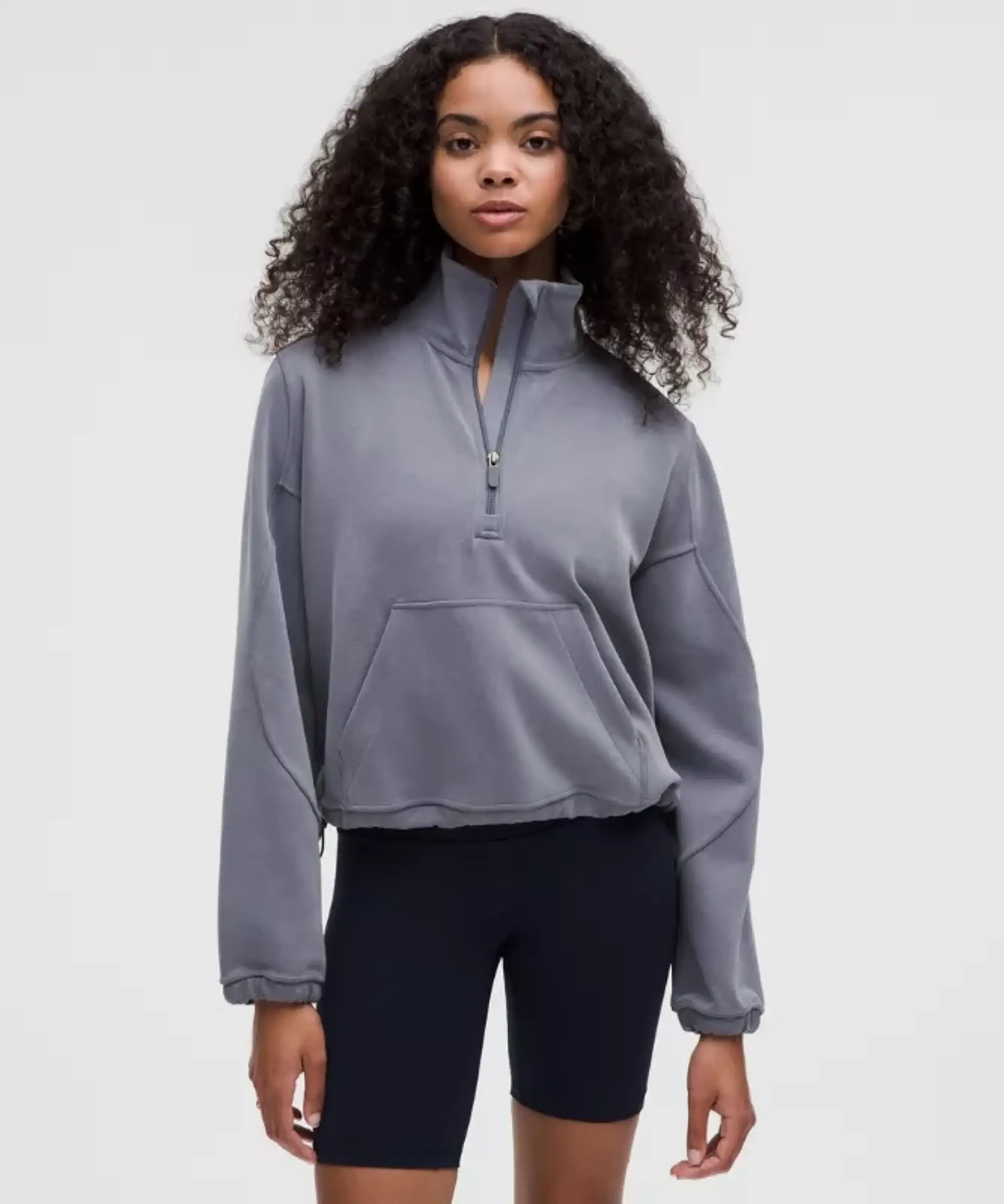 lululemon IE lululemon – Women's Brushed Softstreme Half Zip Sweatshirt – Color Grey – Size 8