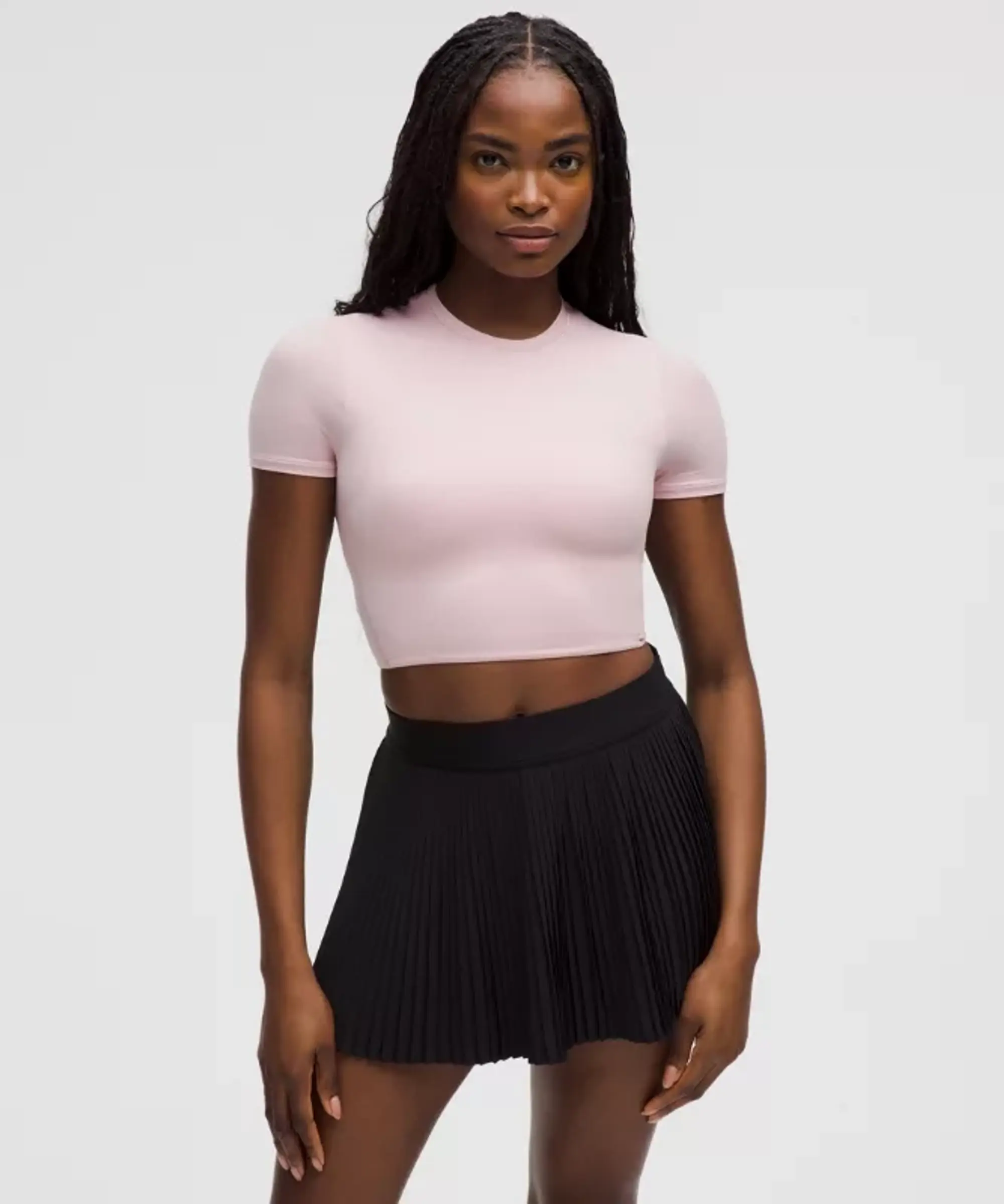 lululemon IE lululemon – Women's Wundermost Ultra-Soft Nulu Crewneck Cropped T-Shirt – Color Pink – Size M