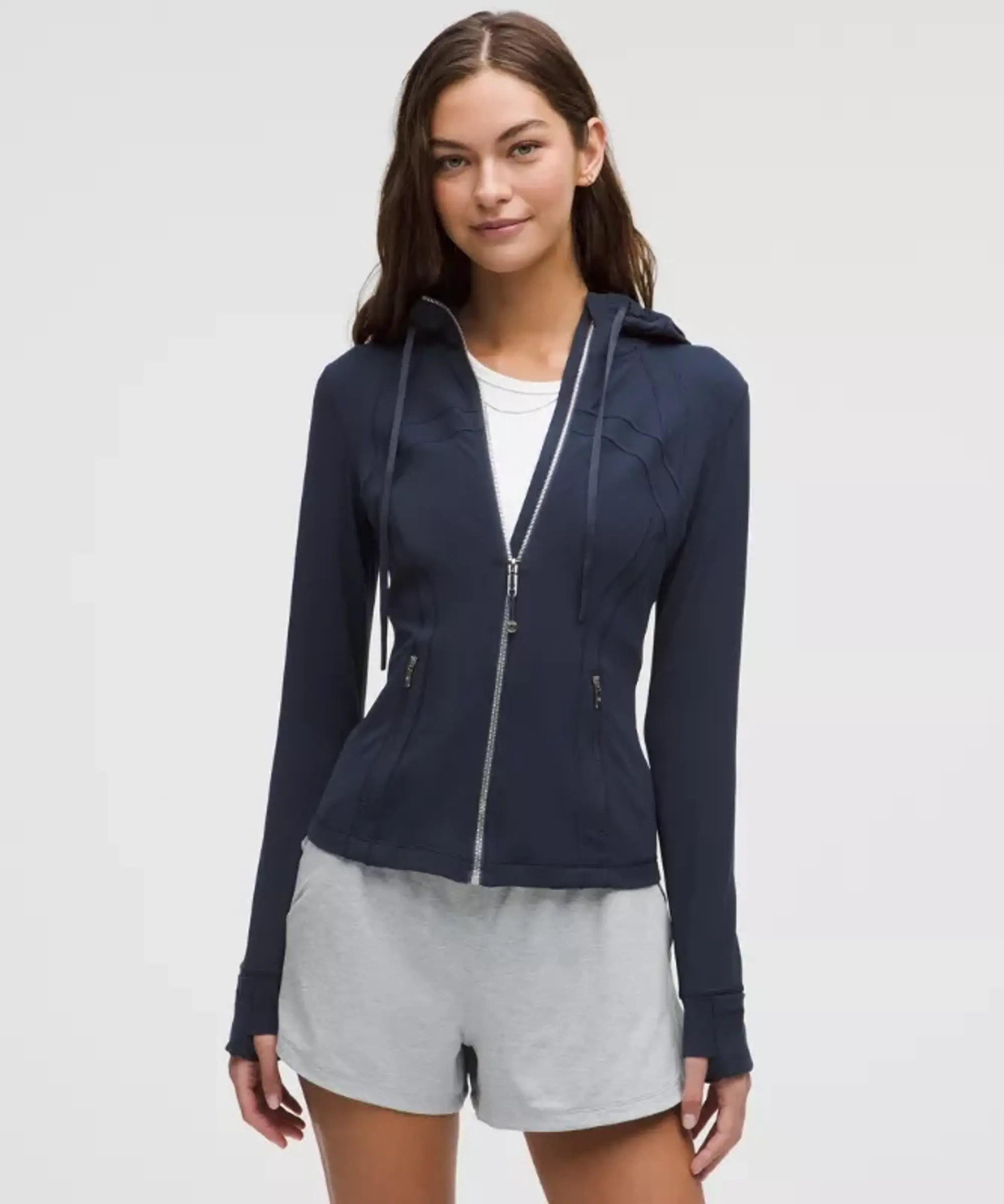 lululemon IE lululemon – Women's Define Hooded Jacket Nulu – Color Silver/Blue – Size 8