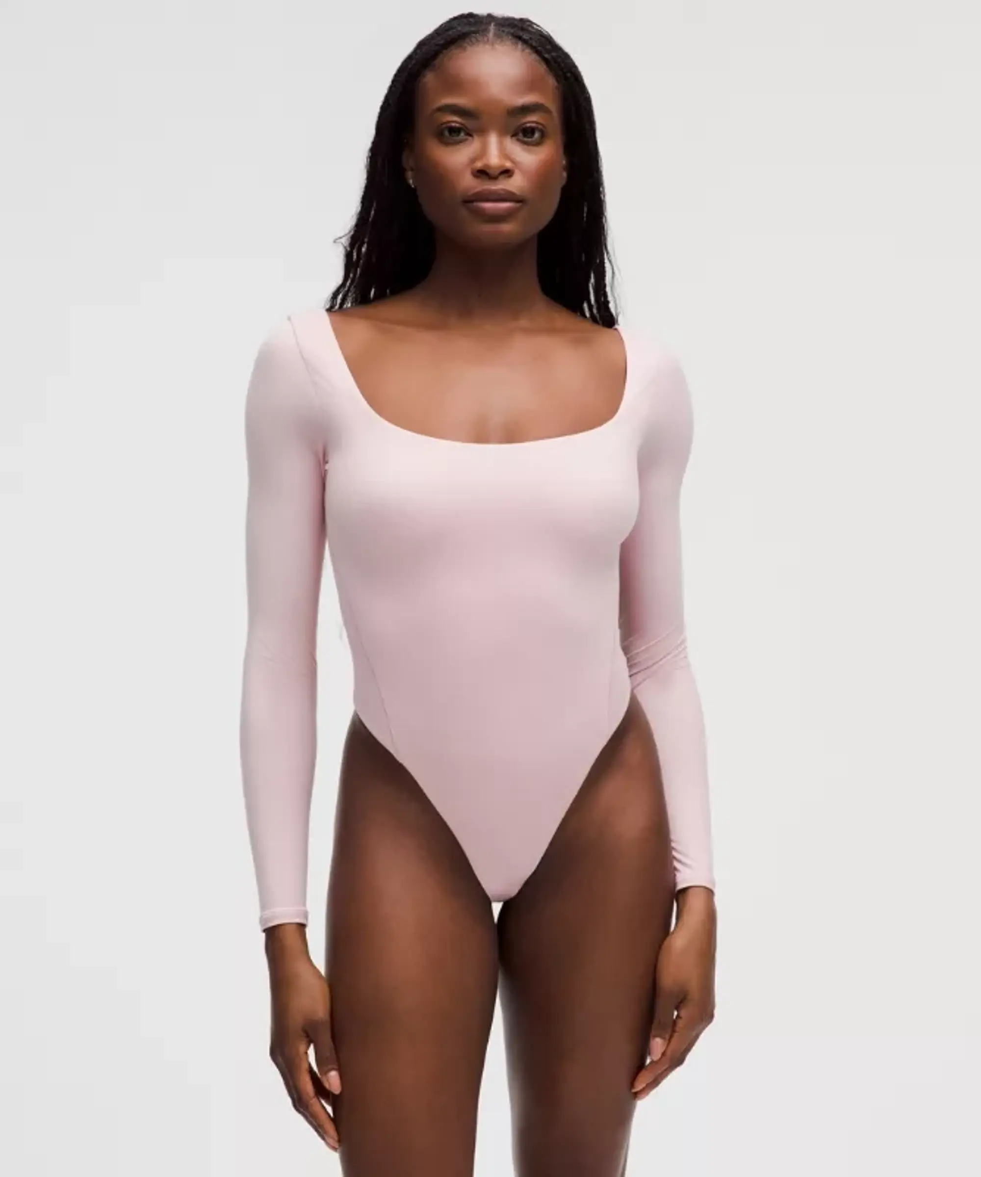 lululemon IE lululemon – Women's Wundermost Ultra-Soft Nulu Square-Neck Long-Sleeve Bodysuit – Color Pink – Size 2XS