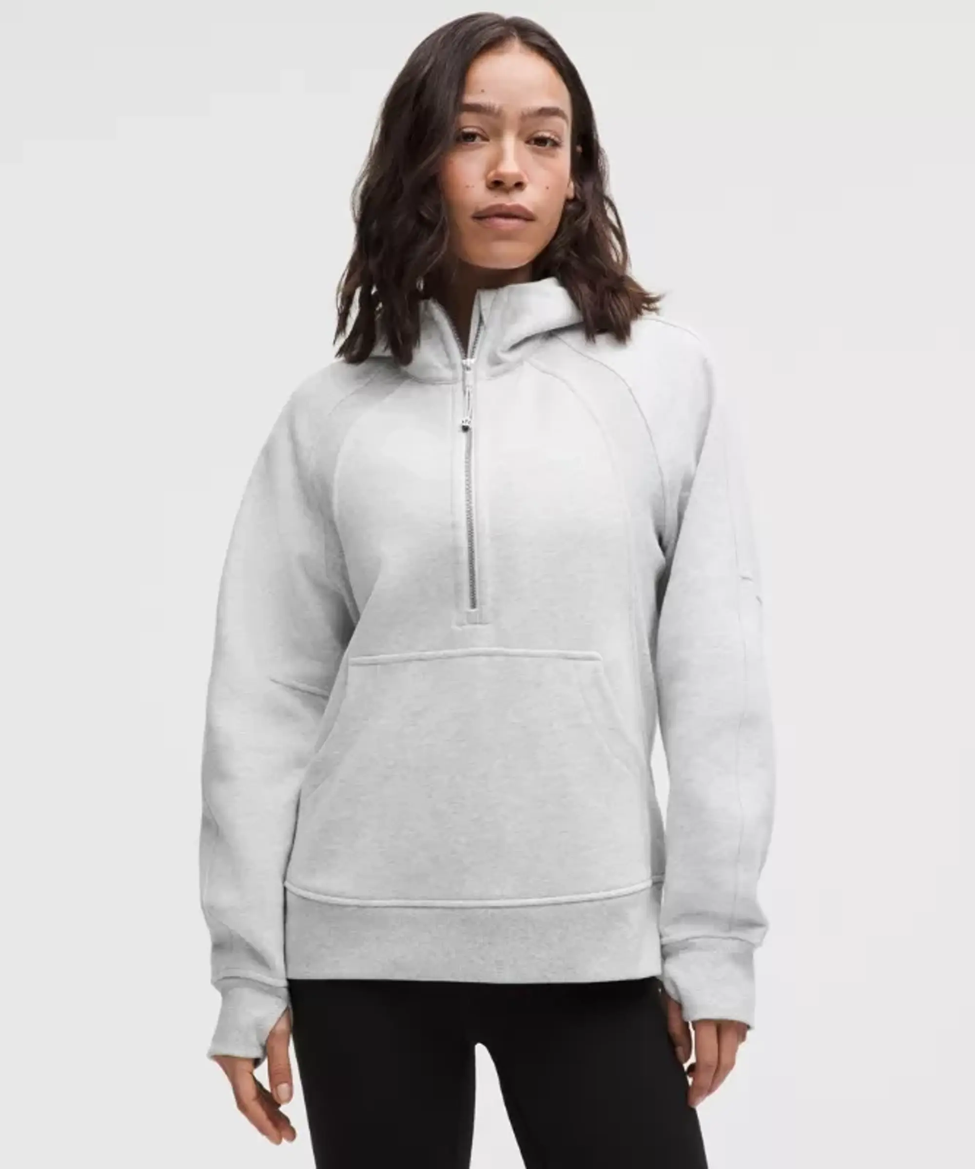 lululemon IE lululemon – Women's Scuba Oversized Half-Zip Long Hoodie – Color Light Grey/Grey – Size XS/S