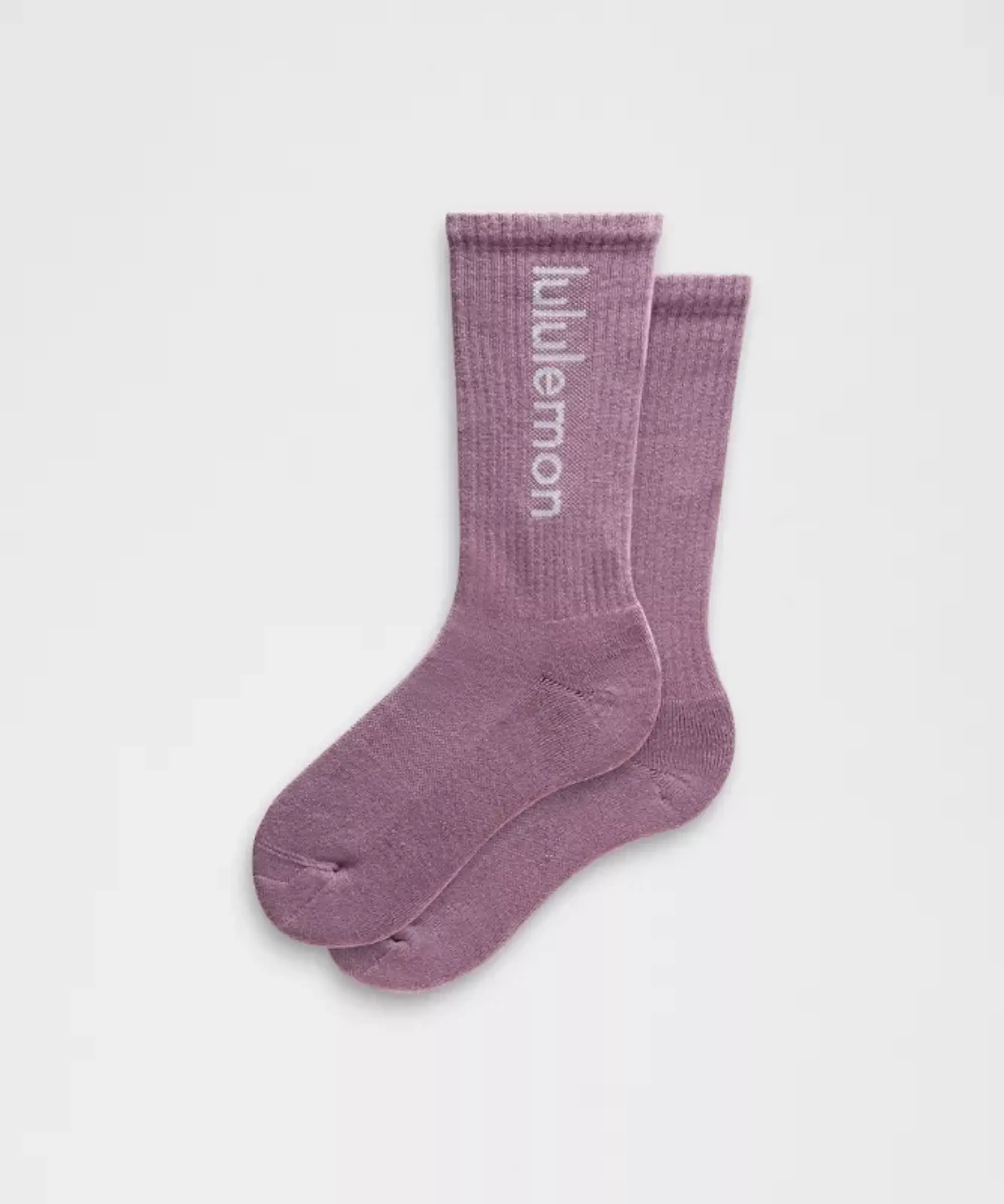 lululemon IE lululemon – Men's Unisex Daily Essential Crew Socks Wordmark – Color Purple – Size XL