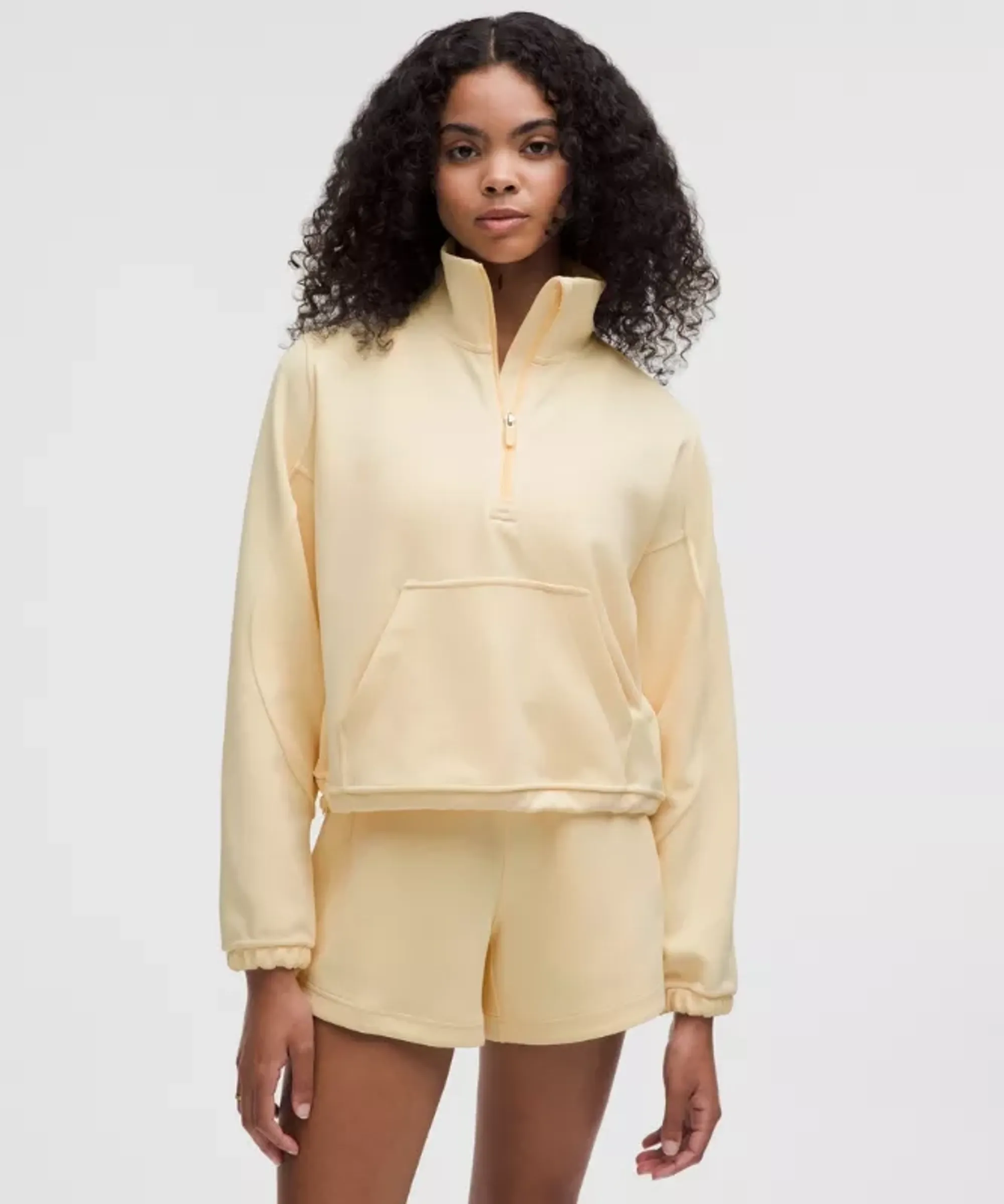 lululemon IE lululemon – Women's Brushed Softstreme Half Zip Sweatshirt – Color Yellow – Size 14