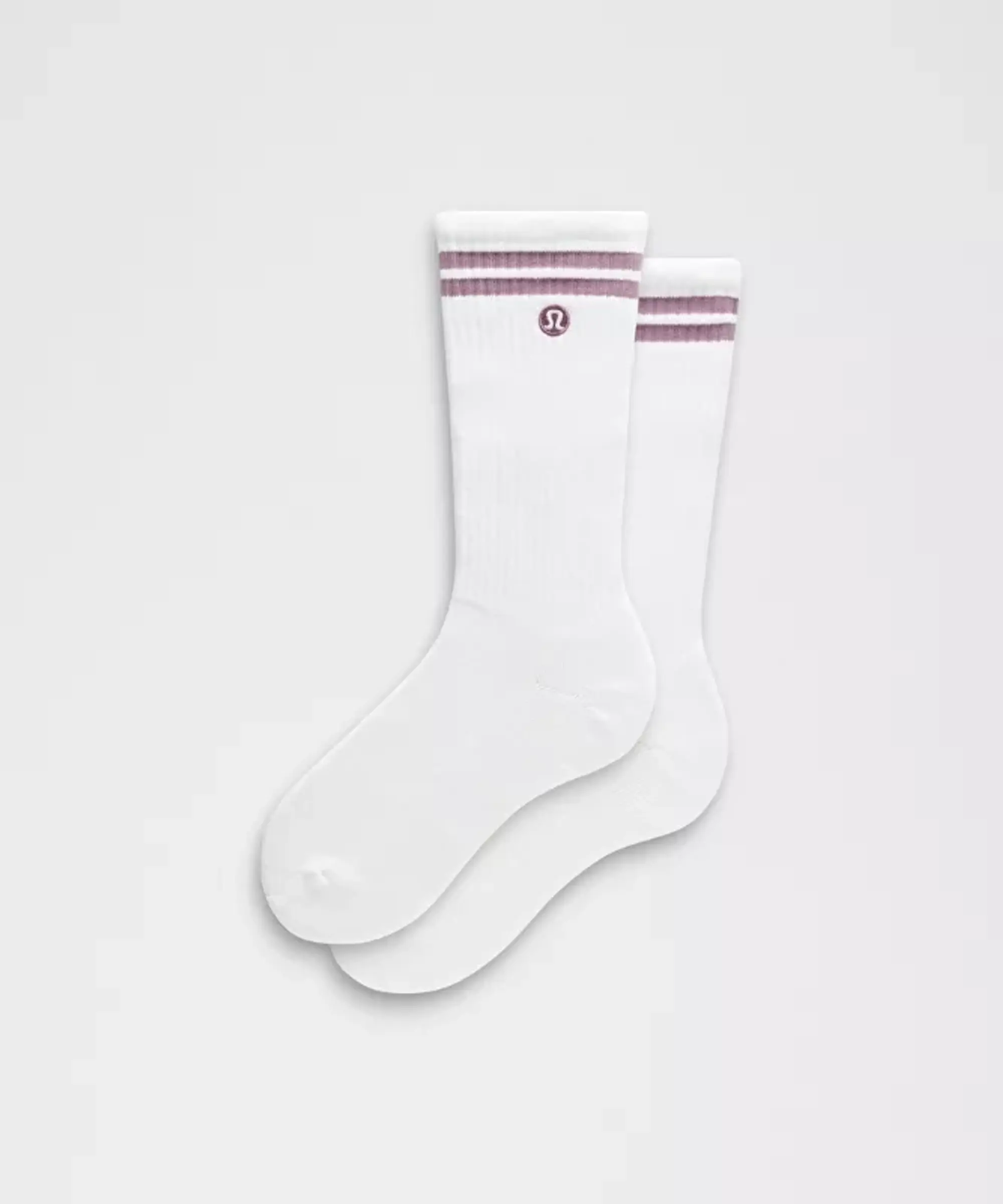 lululemon IE lululemon – Men's Unisex Daily Essential Crew Socks Stripe – Color White – Size XL