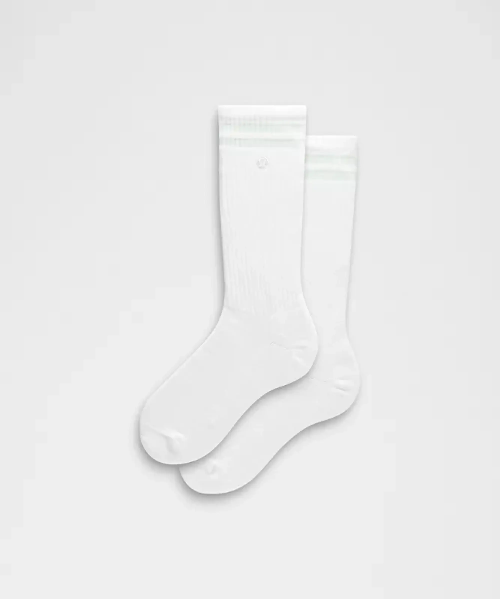 lululemon IE lululemon – Men's Unisex Daily Essential Crew Socks Stripe – Color White Green – Size XL