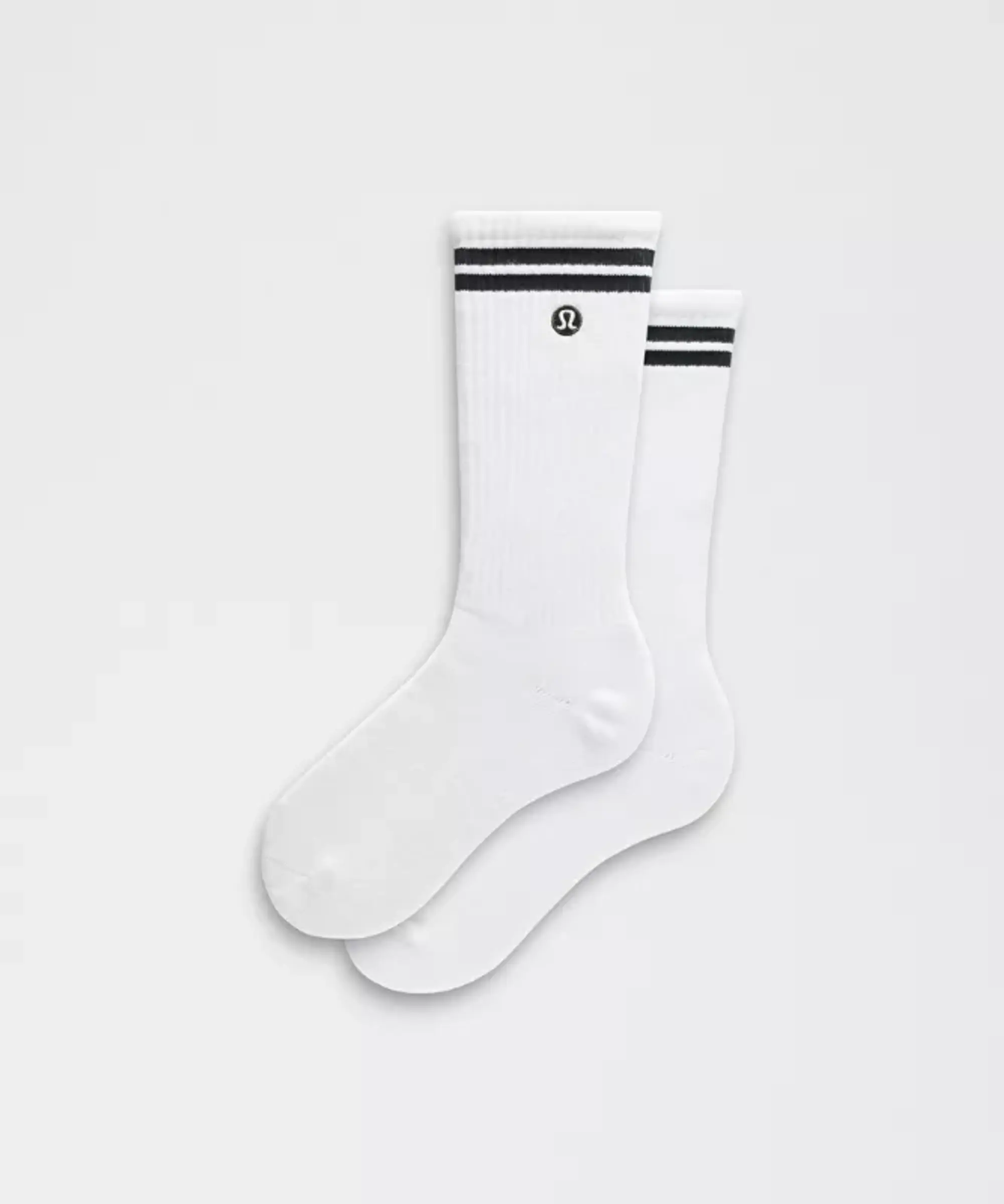 lululemon IE lululemon – Men's Unisex Daily Essential Crew Socks Stripe – Color White/Green – Size XL