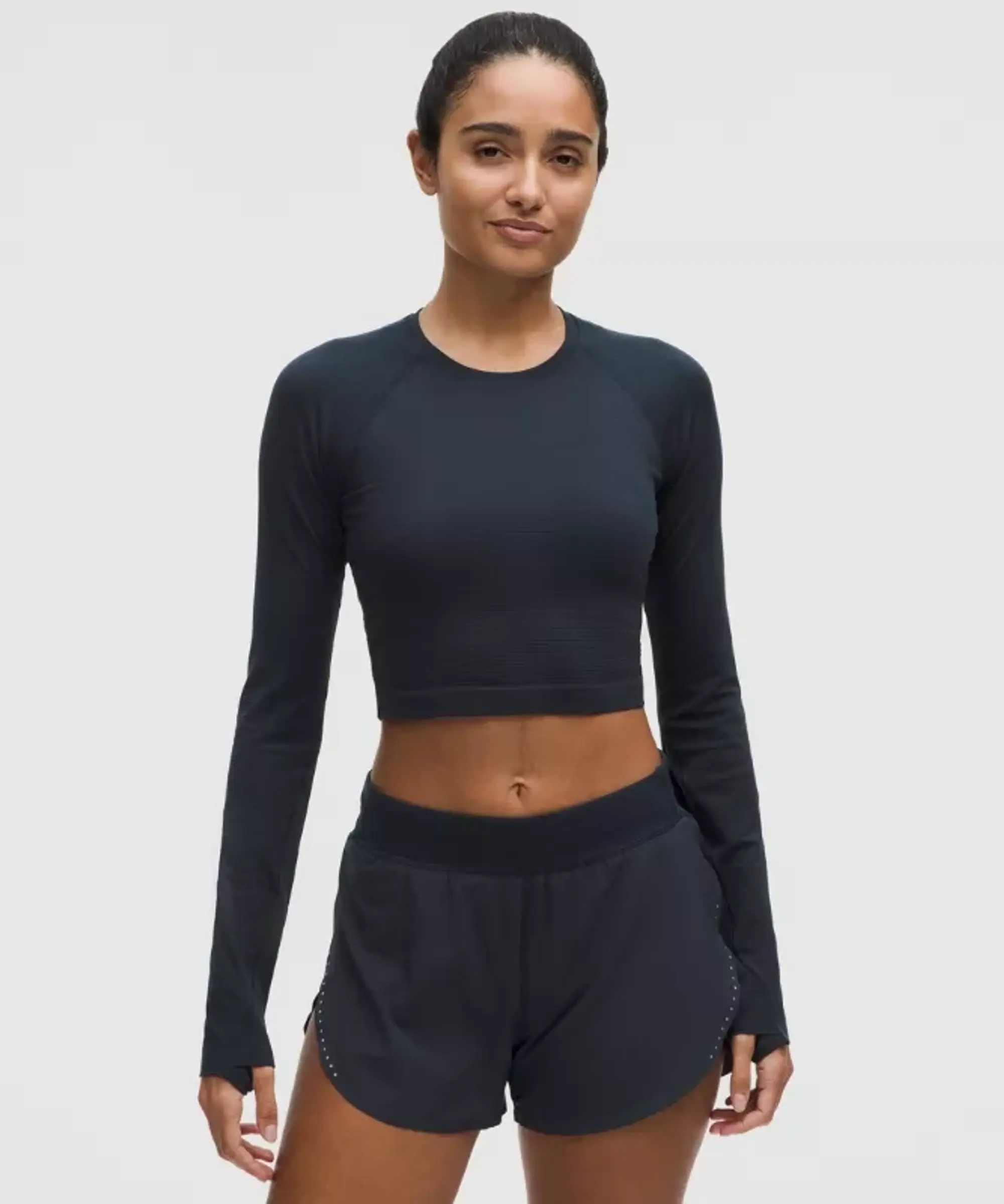 lululemon IE lululemon – Women's Swiftly Tech Cropped Long-Sleeve Shirt 2.0 – Color Blue – Size 8