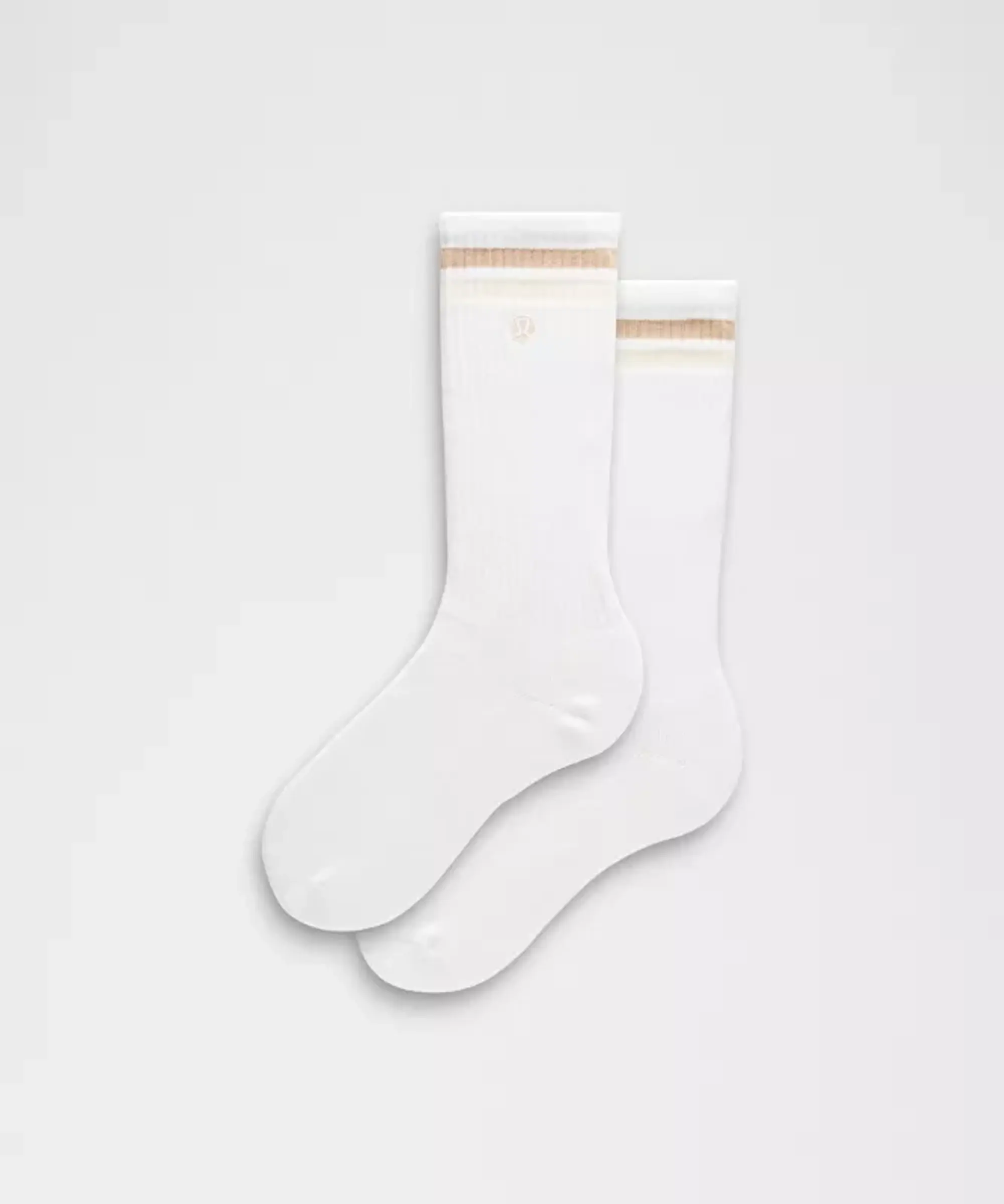 lululemon IE lululemon – Men's Unisex Daily Essential Crew Socks Stripe – Color White – Size XL