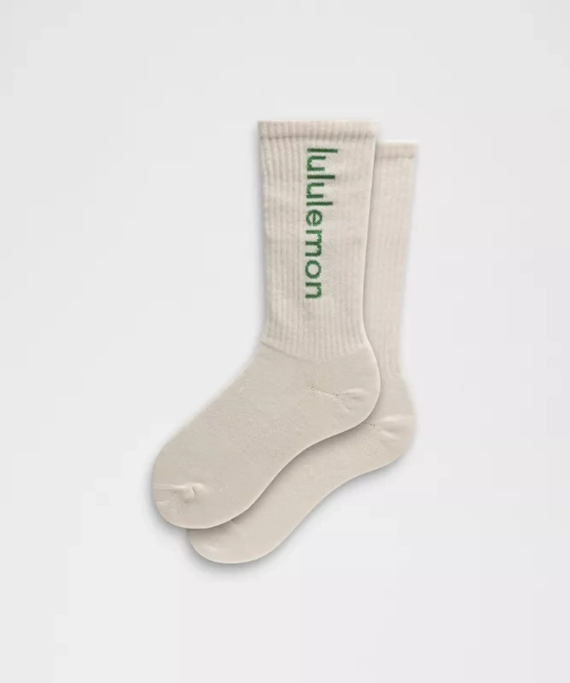 lululemon IE lululemon – Men's Unisex Daily Essential Crew Socks Wordmark – Color White – Size XL