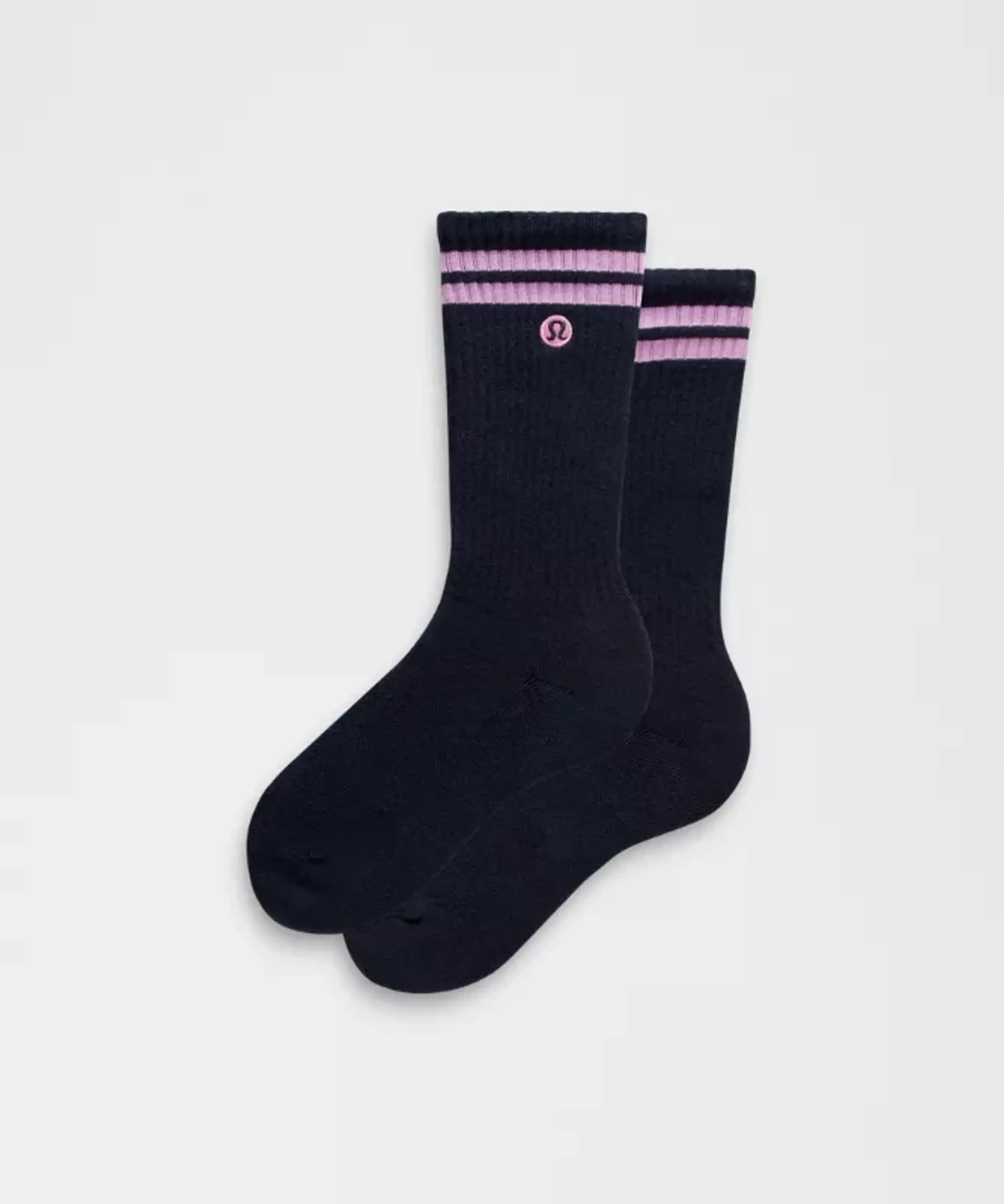 lululemon IE lululemon – Men's Unisex Daily Essential Crew Socks Stripe – Color Pink/Blue – Size XL