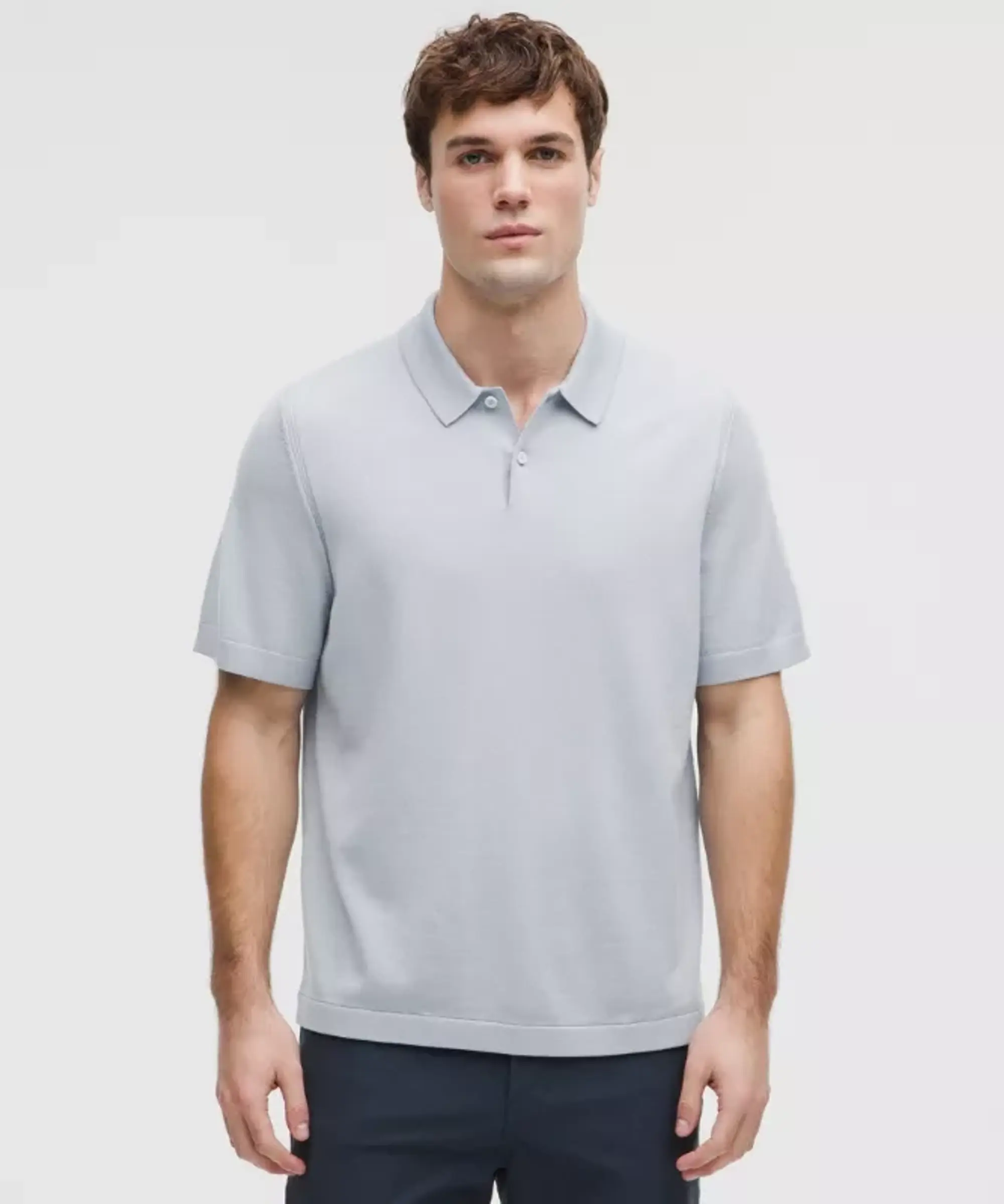 lululemon IE lululemon – Men's New Venture Short-Sleeve Knit Polo Shirt – Color Blue – Size 2XL