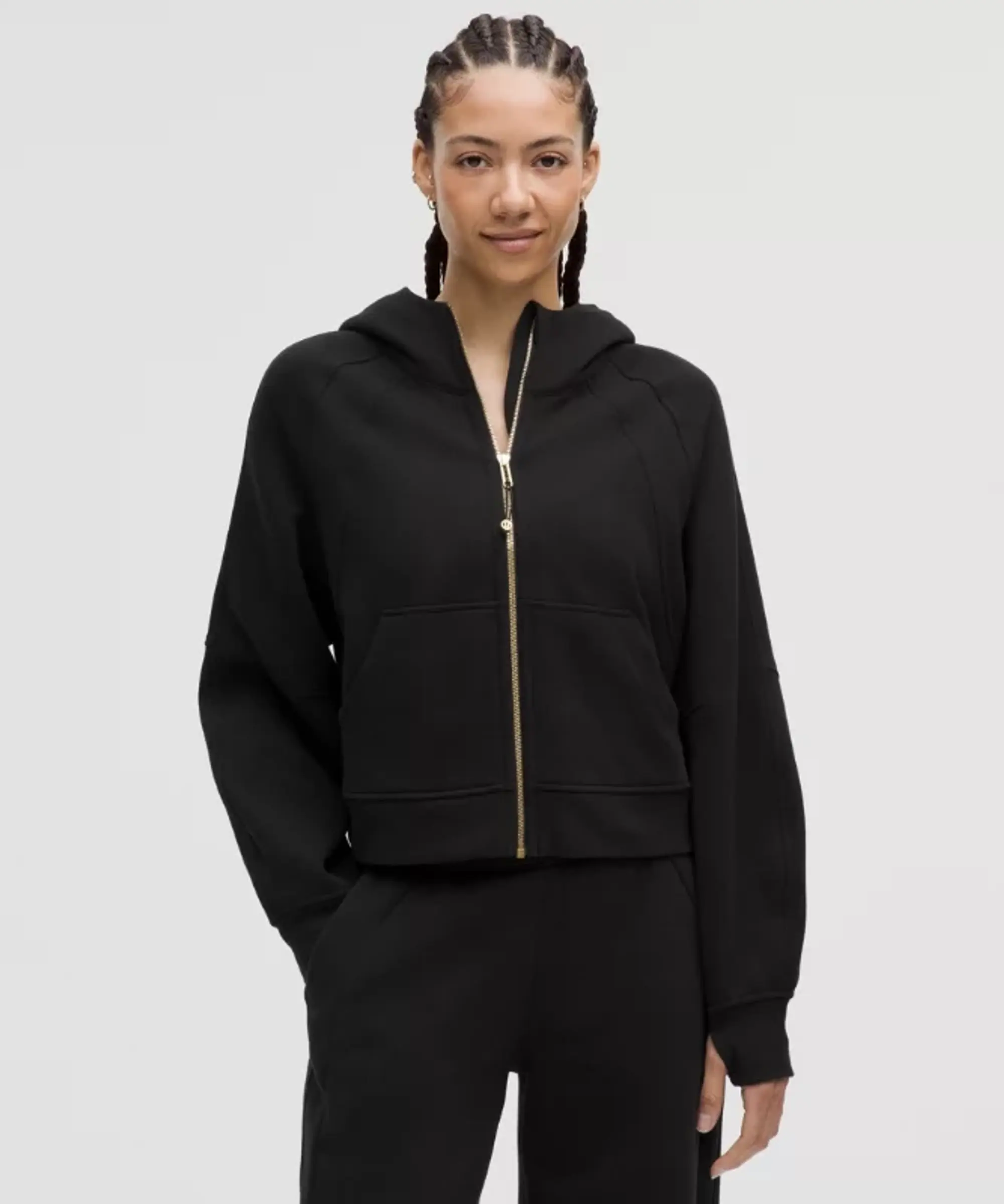lululemon IE lululemon – Women's Scuba Oversized Full-Zip Hoodie – Color Black/Gold – Size XS/S