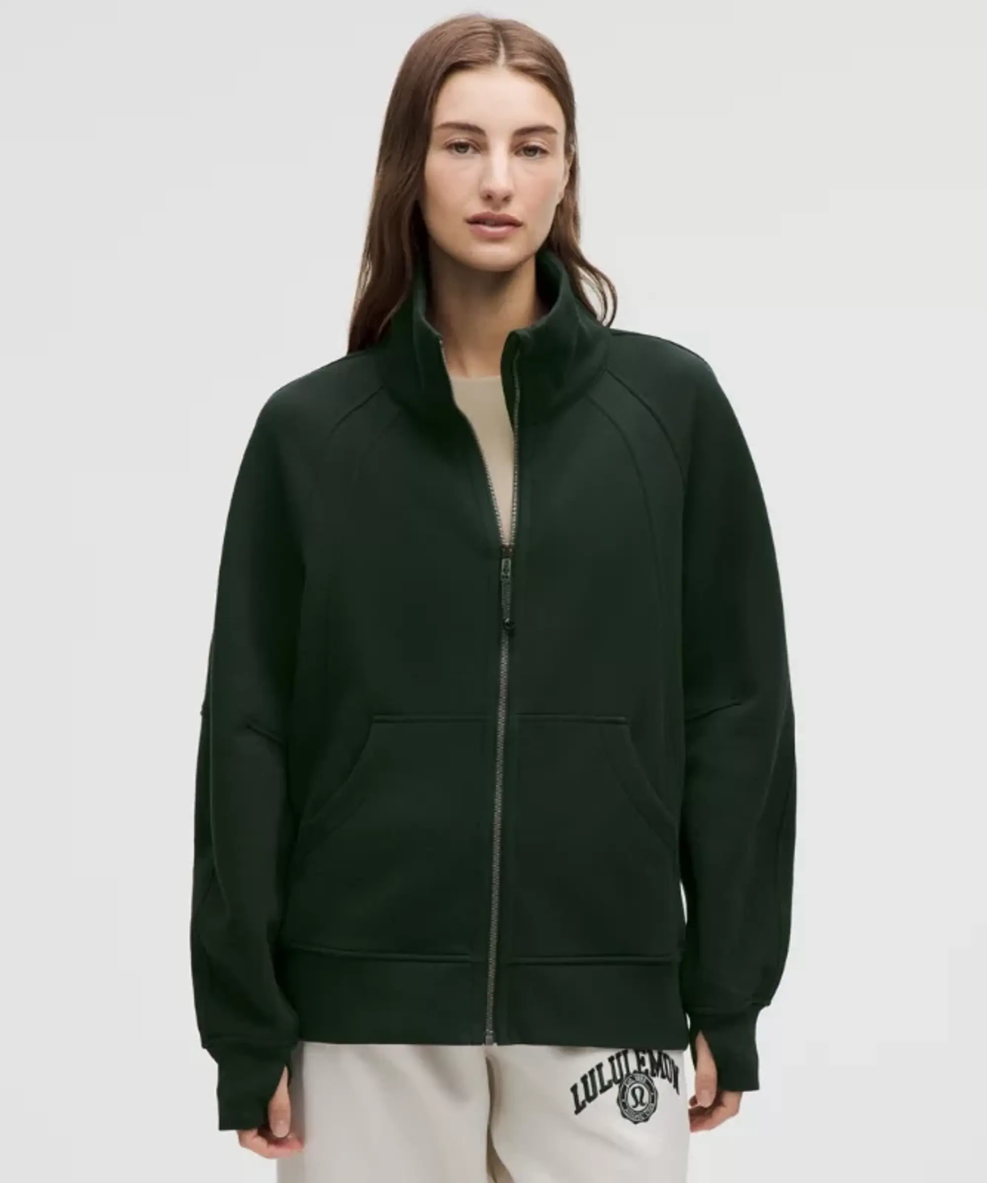 lululemon IE lululemon – Women's Scuba Oversized Funnel-Neck Full Zip Hoodie – Color Green – Size XS/S
