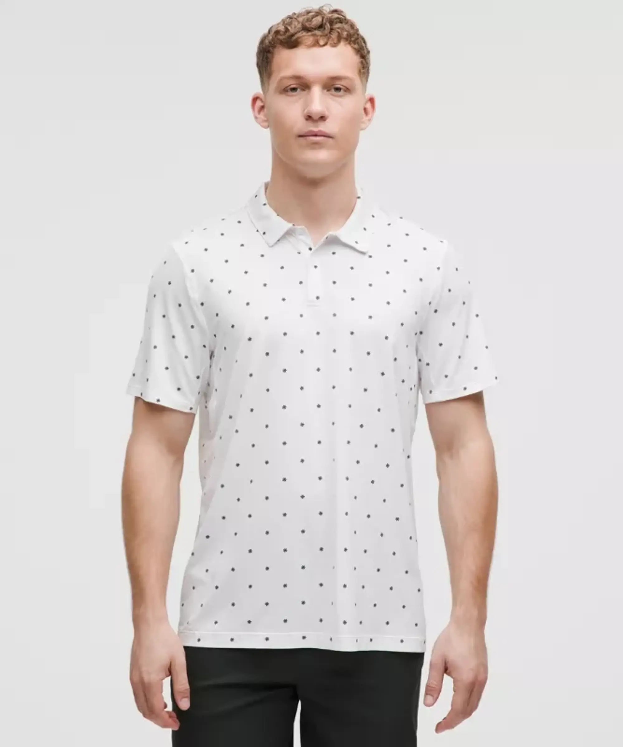 lululemon IE lululemon – Men's Logo Sport Polo Short-Sleeve Fit – Color White/Green – Size XL