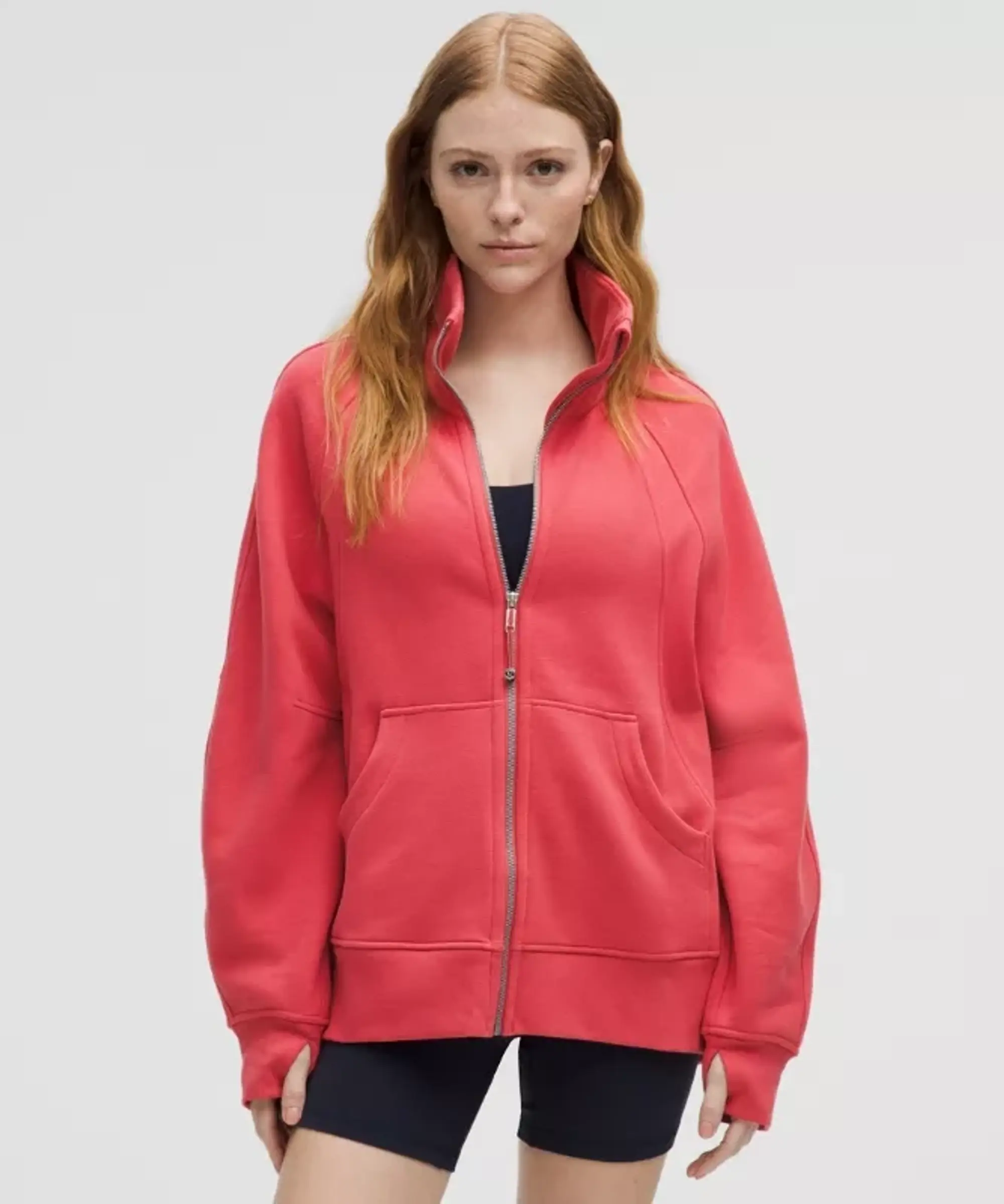 lululemon IE lululemon – Women's Scuba Oversized Funnel-Neck Full Zip Hoodie – Color Red – Size XS/S