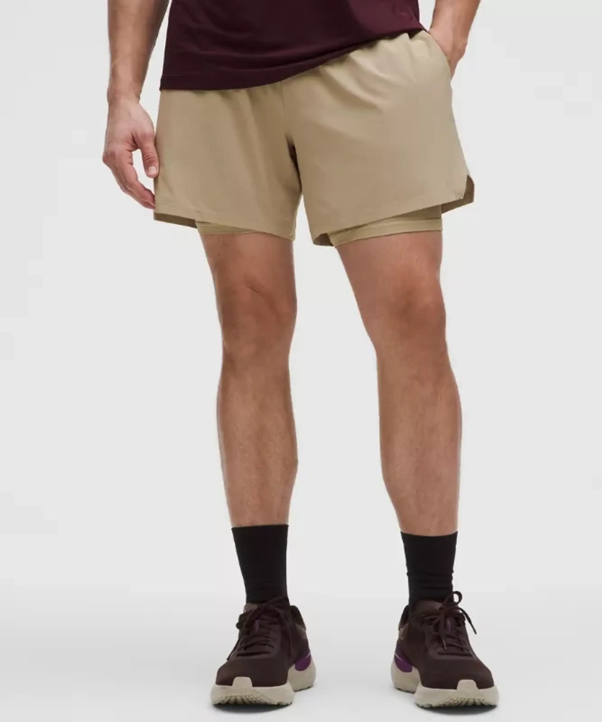 lululemon IE lululemon – Men's Mile Maker Run Crew Lined Shorts – 6 – Color Brown – Size 2XL