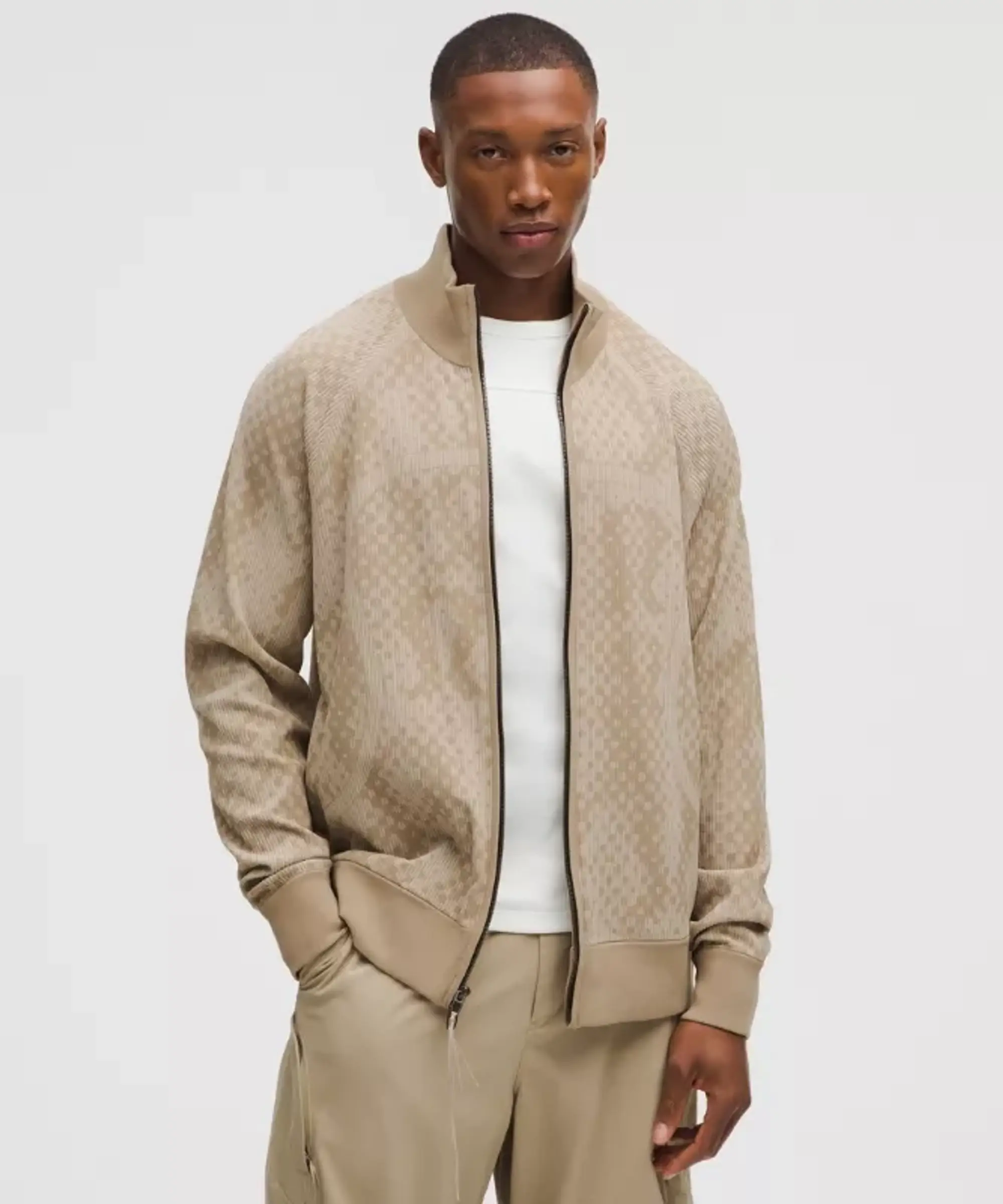 lululemon IE lululemon – Men's Two-Tone Full-Zip Sweater SLNSH Collection – Color White – Size XL