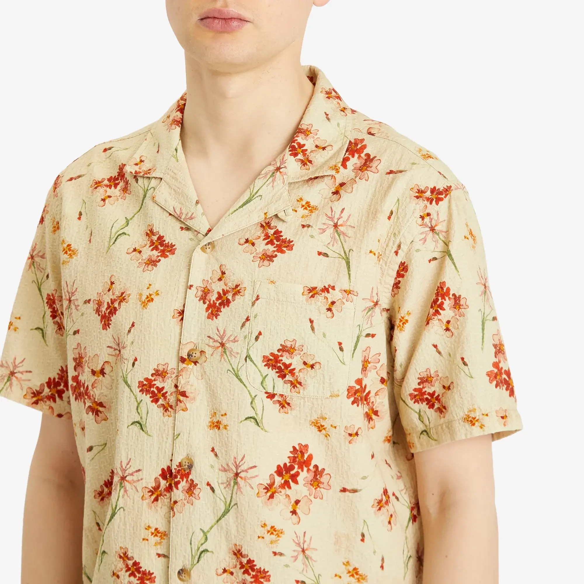 Kestin Men's Crammond Floral Print Shirt Ecru Floral