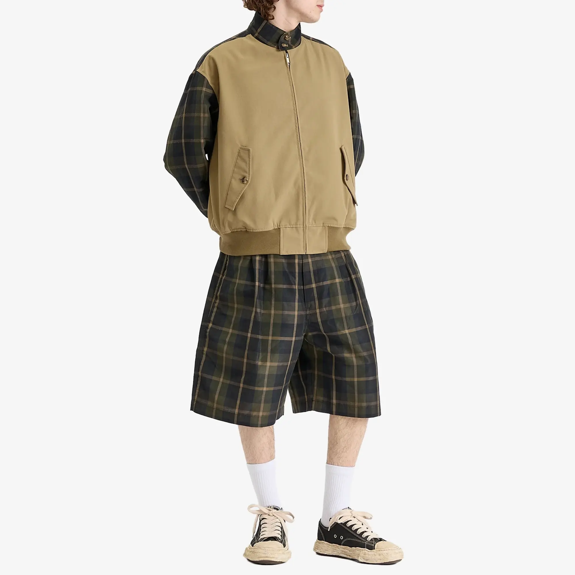 Comme des Garçons Homme Men's Weather Check Shorts Khaki