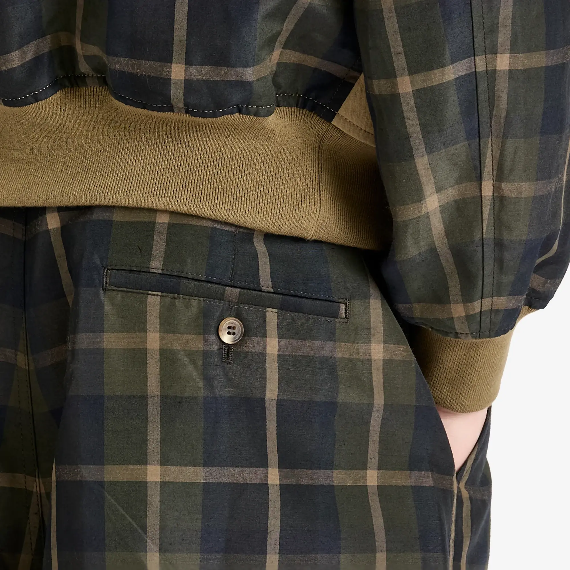 Comme des Garçons Homme Men's Weather Check Shorts Khaki