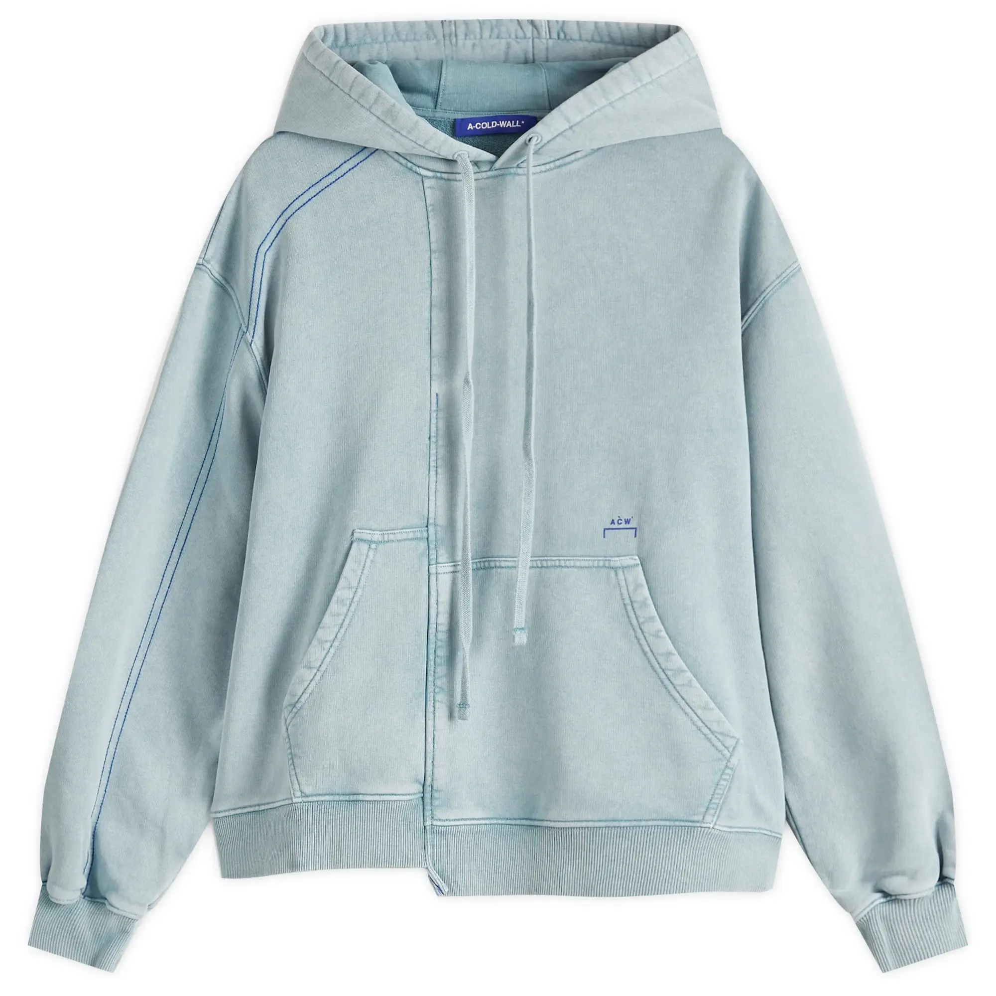 A-COLD-WALL* Men's Oblique Hoodie Grey-Green Tourmaline
