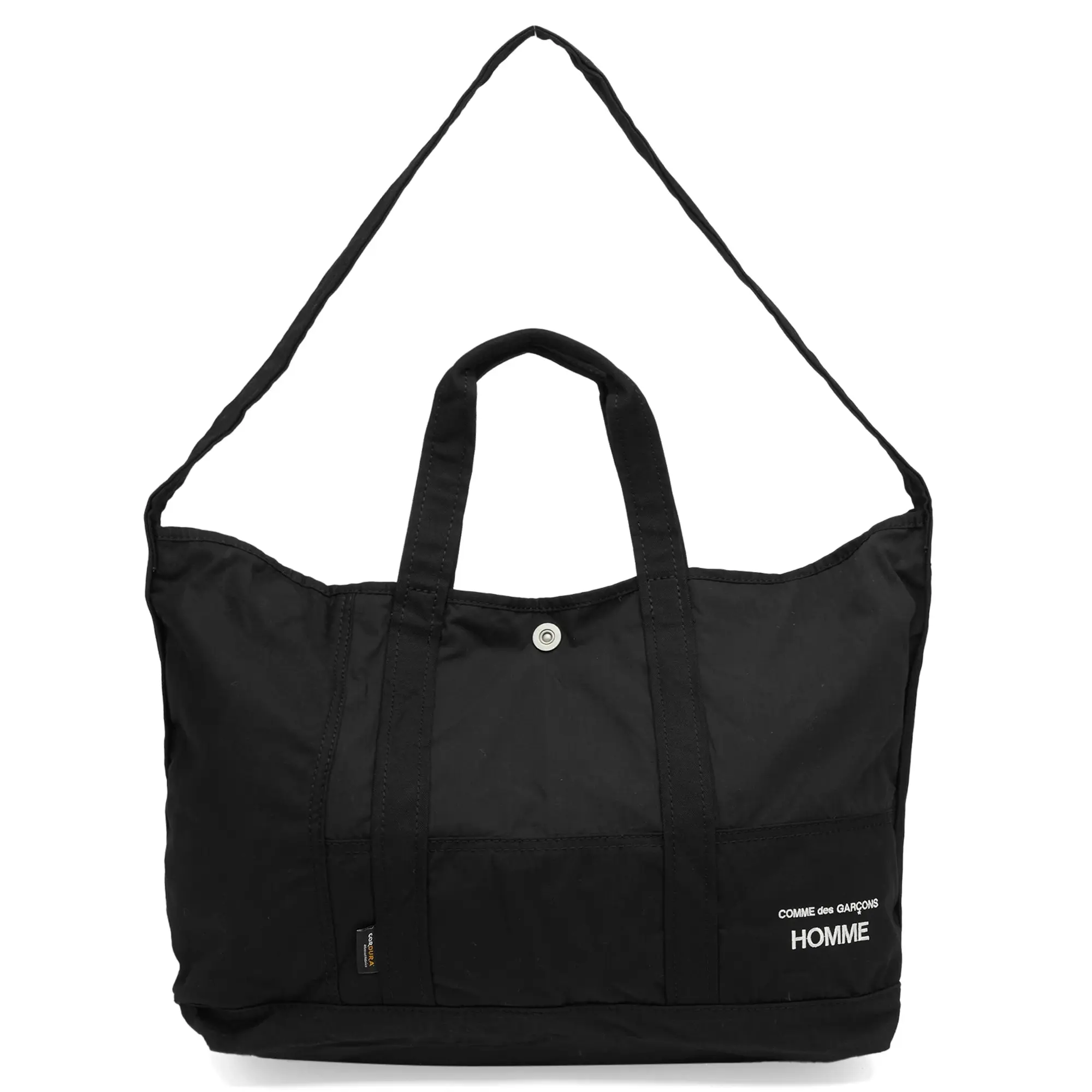 Comme des Garçons Homme Men's Cotton Nylon Patchwork Tote Bag Black