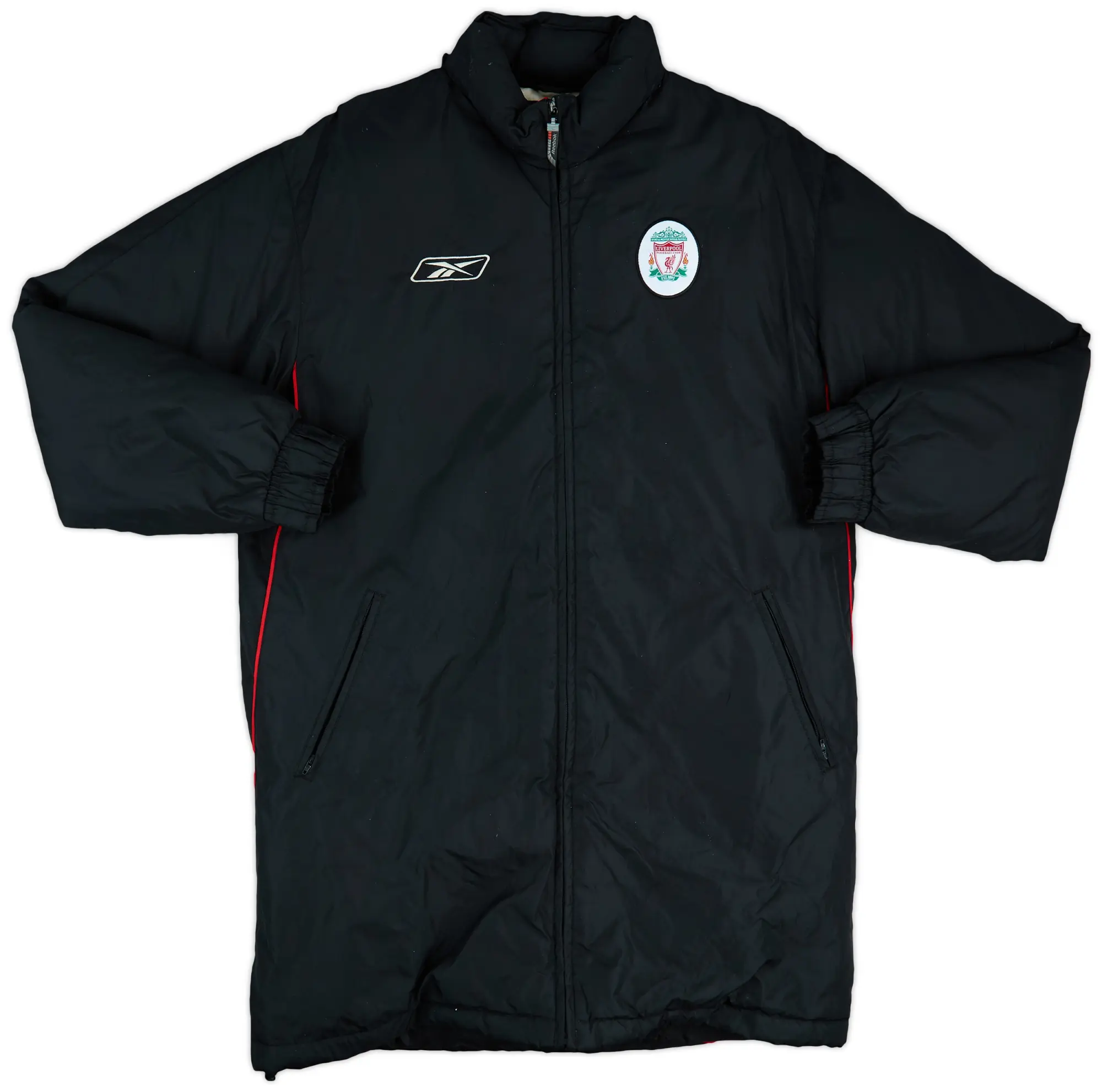 2003-04 Liverpool Reebok Hooded Padded Bench Coat - 9/10 - (S)