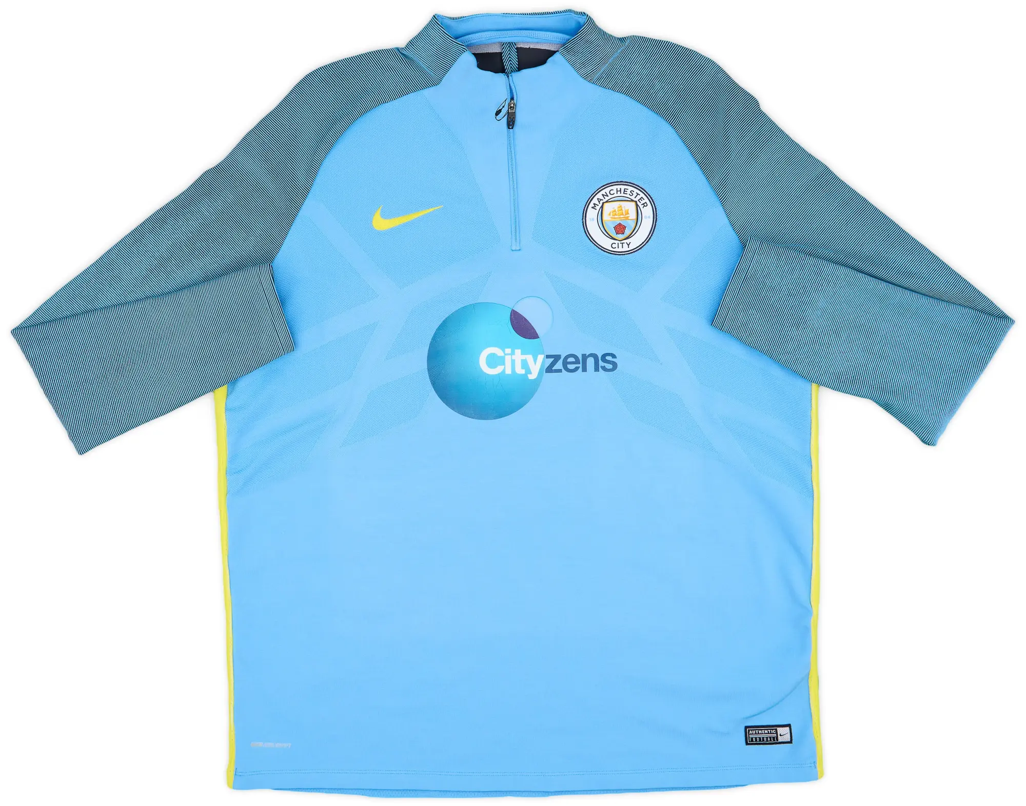 2016-17 Manchester City Nike Vaporknit Player Issue 1/4 Zip Drill Top - 7/10 - (XXL)