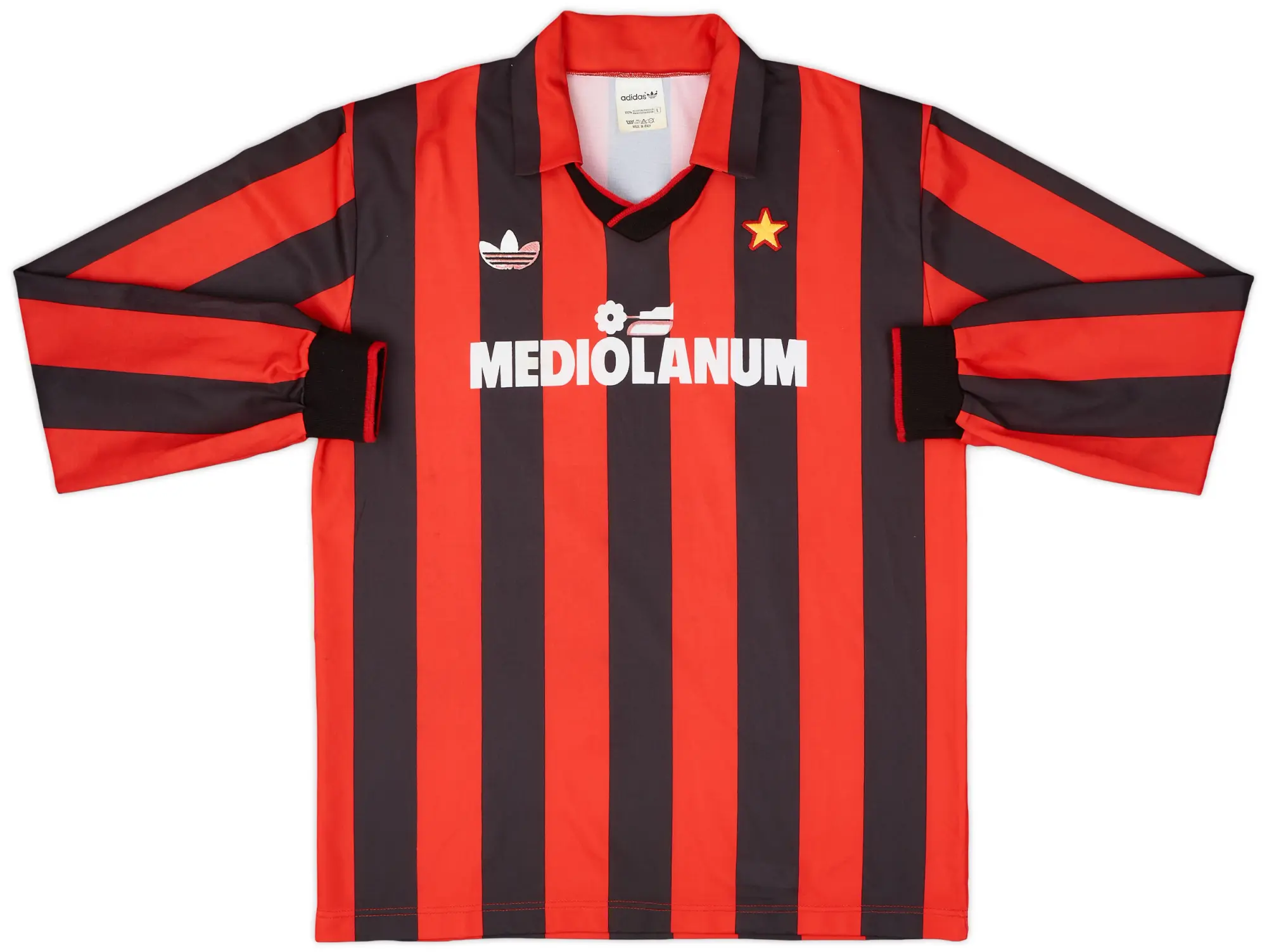 adidas 1990-91 AC Milan Home L/S Shirt - 6/10 - (L)